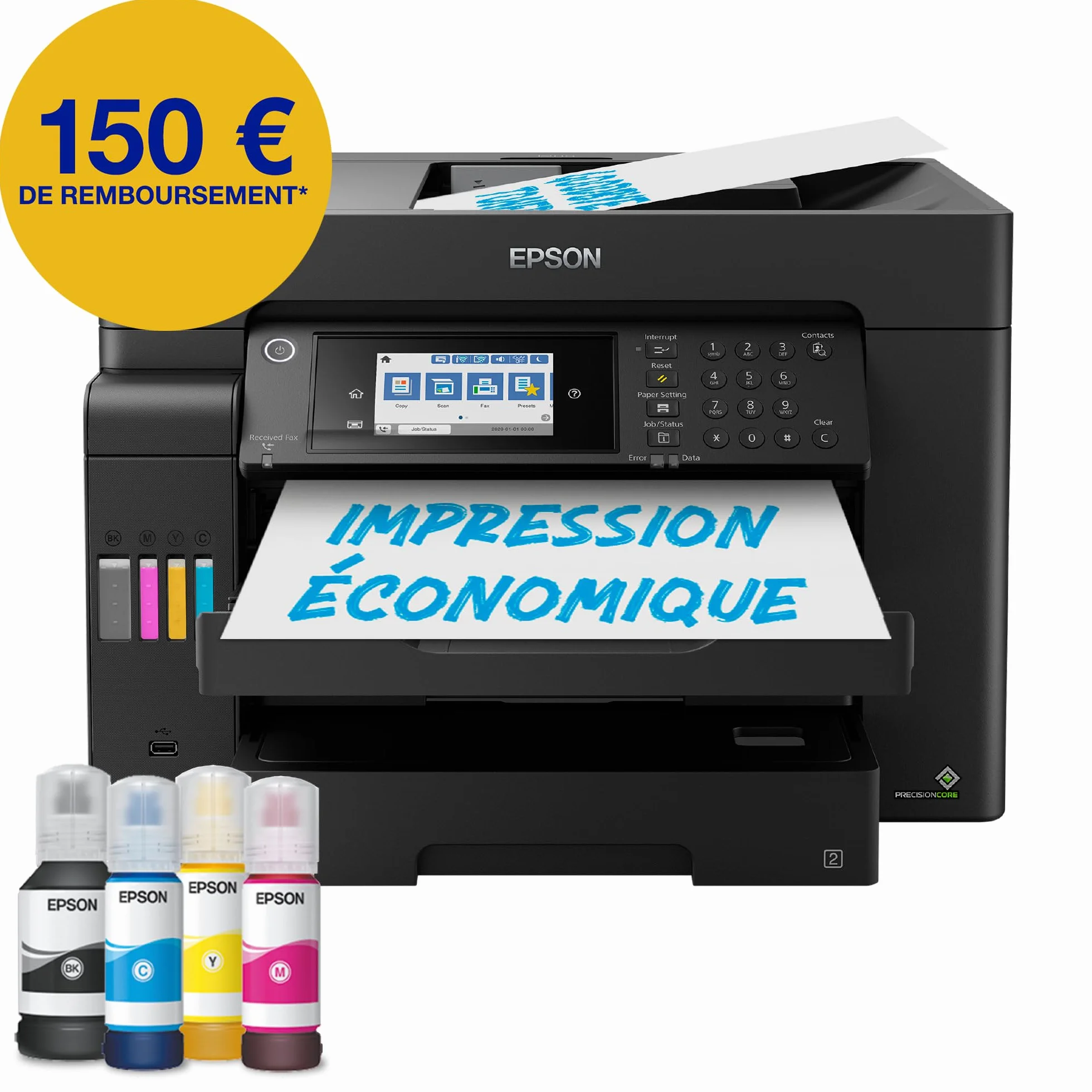 Epson EcoTank ET-16655 Imprimante A3+ Wi-Fi Fax Réservoirs Encre