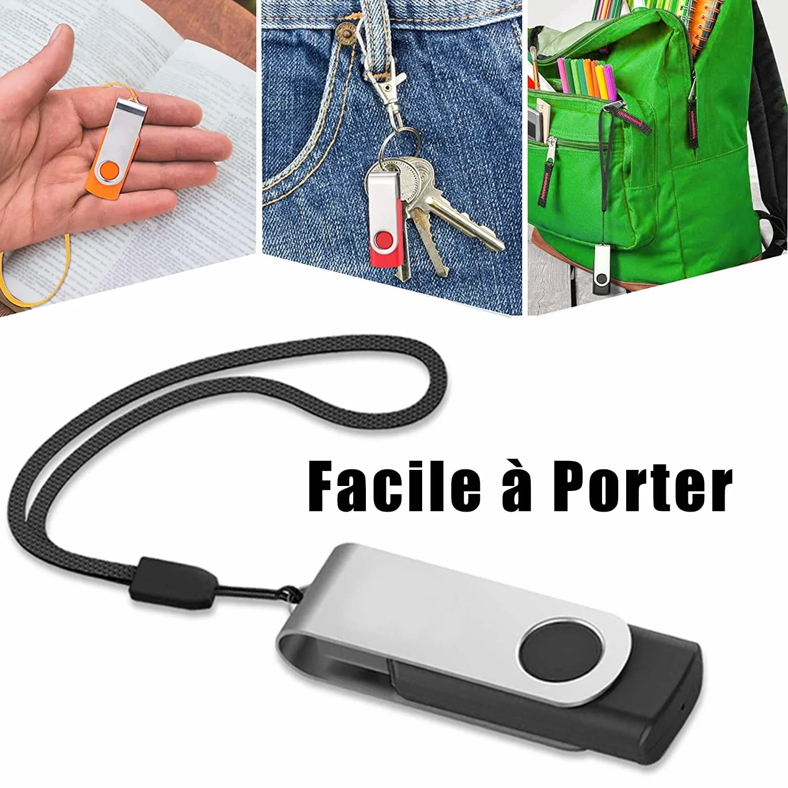 EASTBULL Clé USB 2.0 16 Go Pivotant Lot de 20