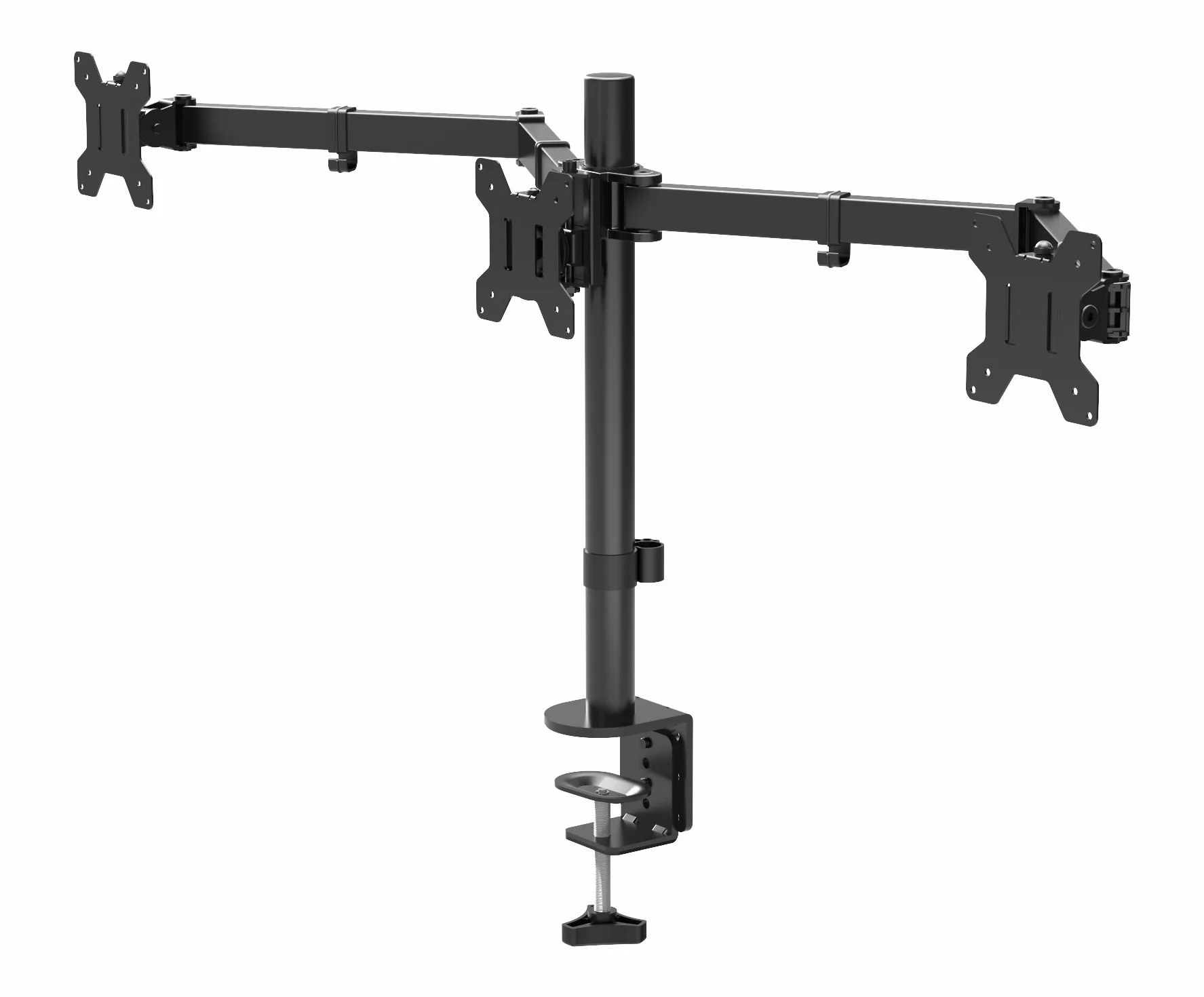 BONTEC Support Triple Moniteur 3 Écrans 13-24" VESA 75x75mm/100x100mm Rotation Inclinable Pivotable Hauteur Réglable 10kg
