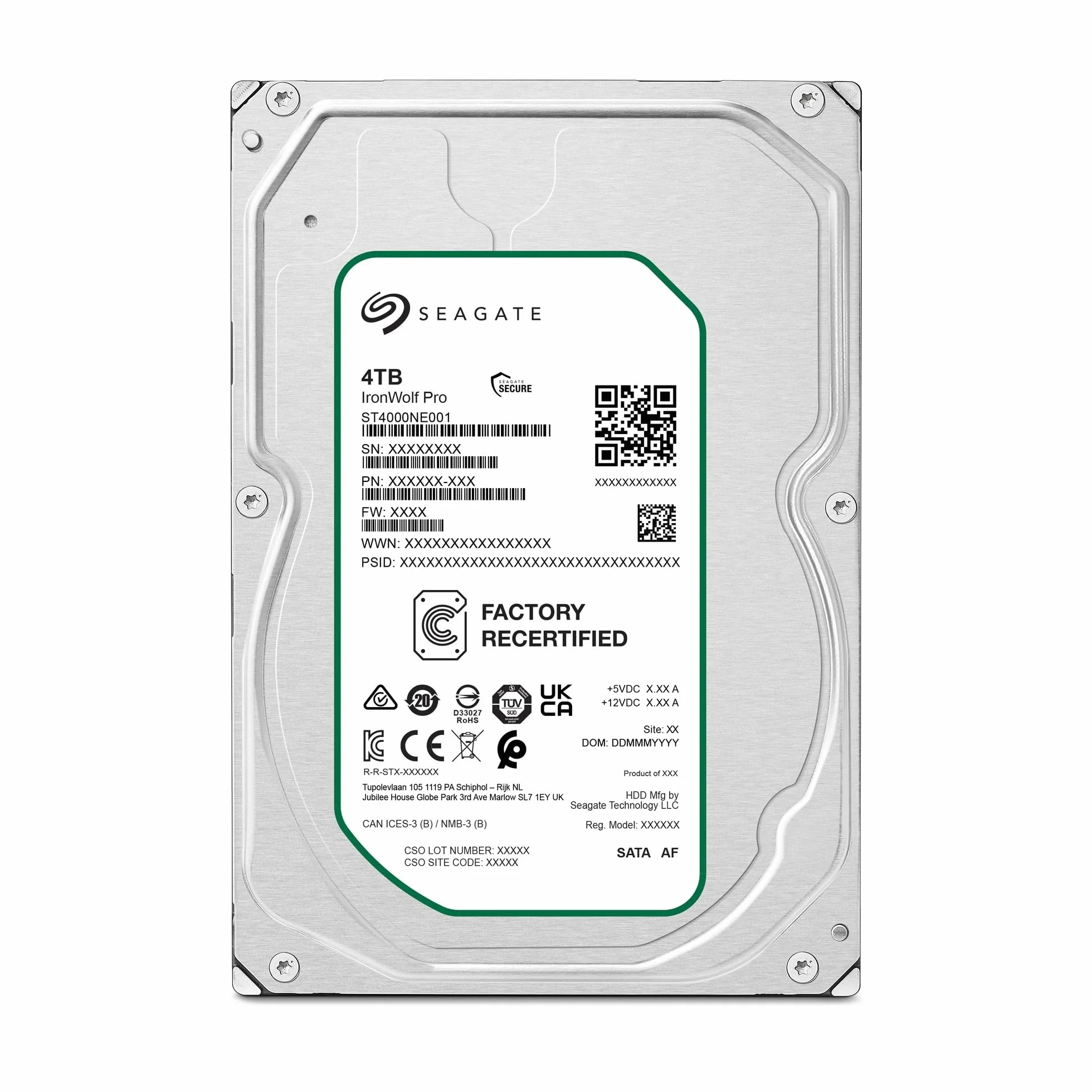 Seagate IronWolf PRO 4TB Interne Festplatte CMR 3.5 Zoll SATA III 256 MB ST4000NE001