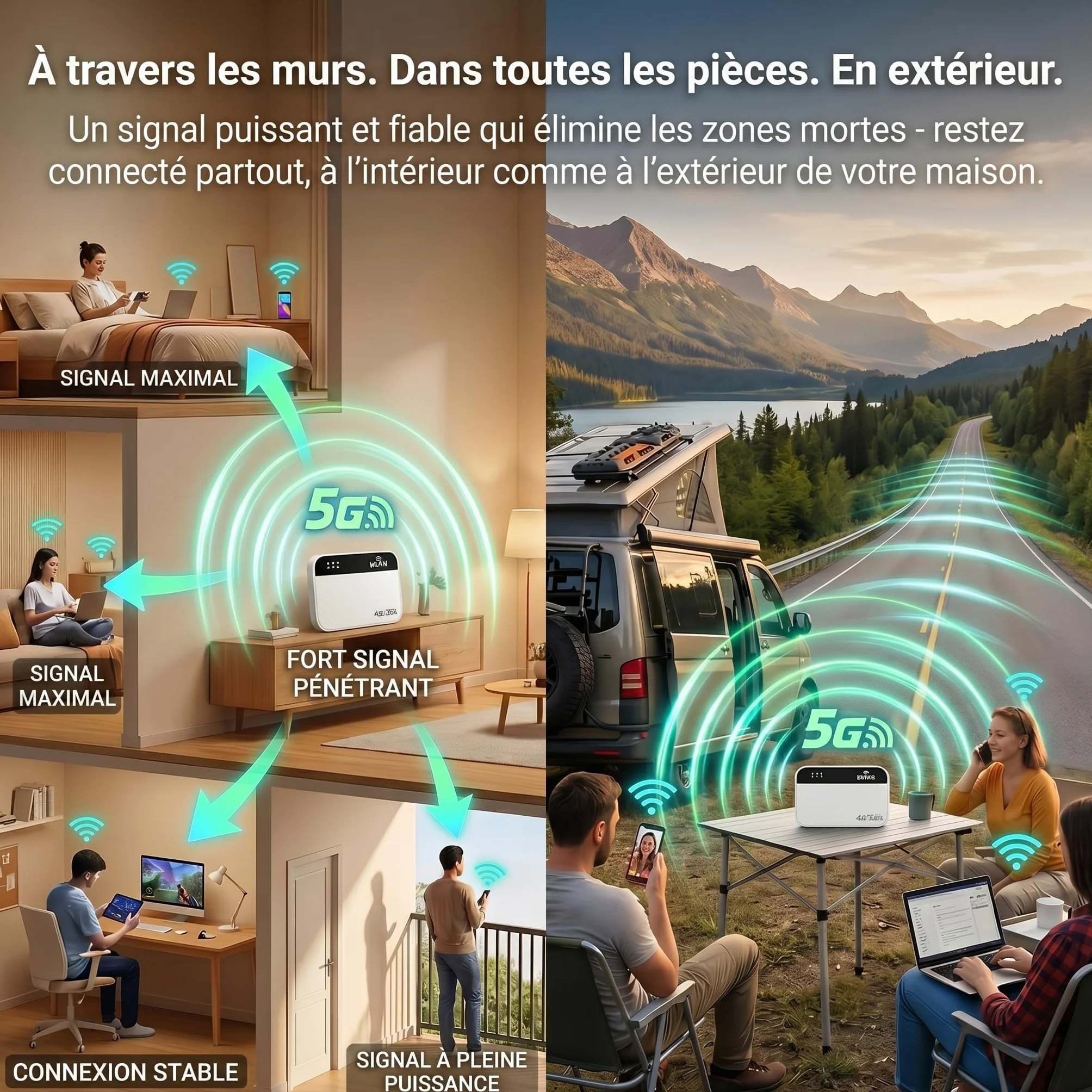 Routeur 5G Portable WiFi 6 avec Slot SIM Déverrouillé – Modem 5G M2, Jusqu’à 28 Appareils