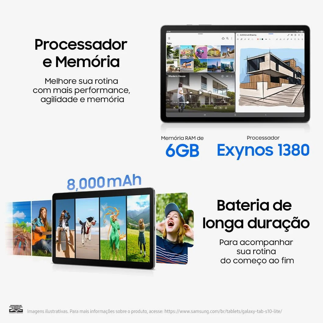 Samsung Galaxy Tab S10 Lite 128 Go 6 Go RAM Wi-Fi Écran LCD 10,9 po 90 Hz Tablette Android 15
