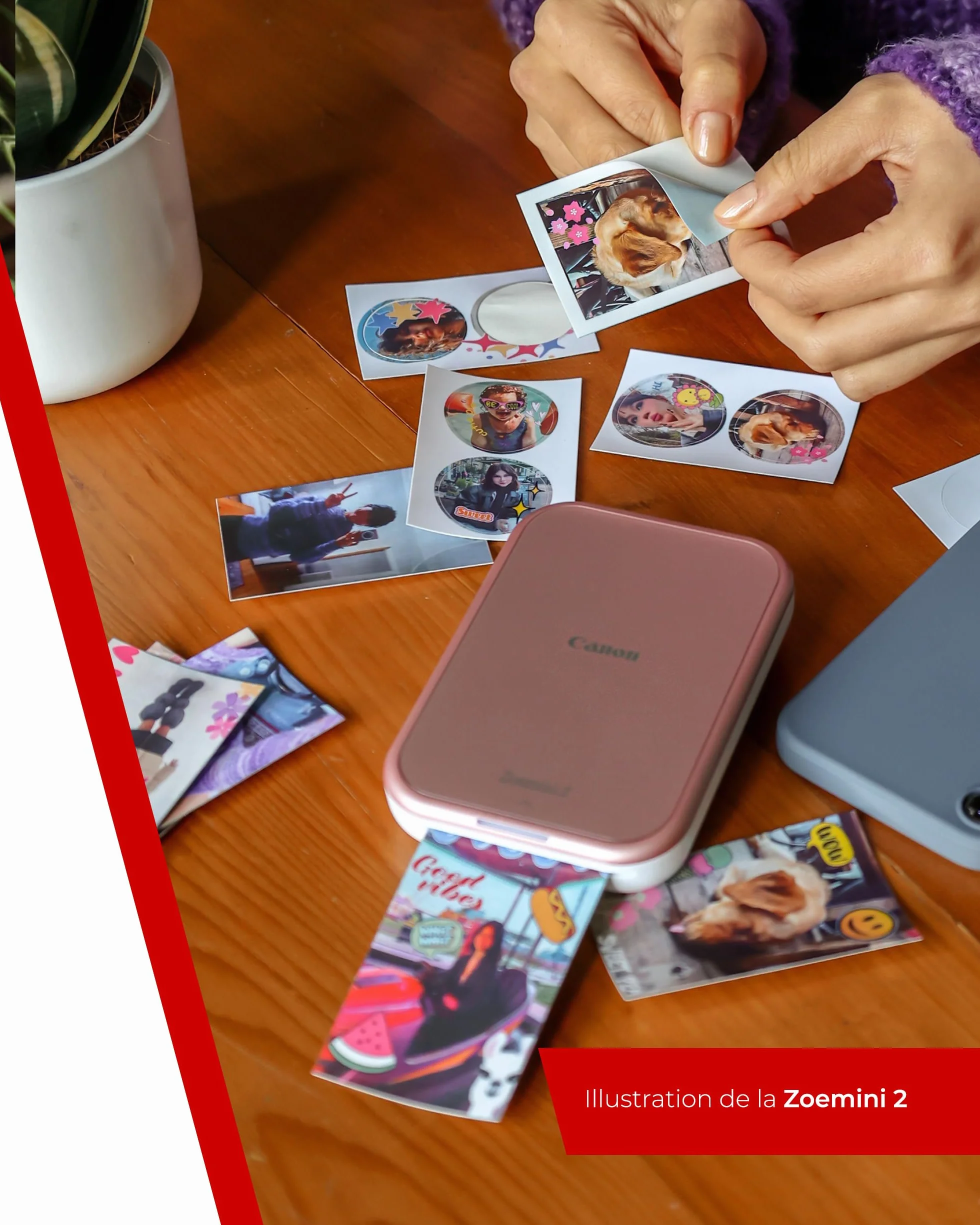 Canon Zoemini 2 Kit d'impression Imprimante Photo Portable Bluetooth 5.0 USB-C Rose Gold