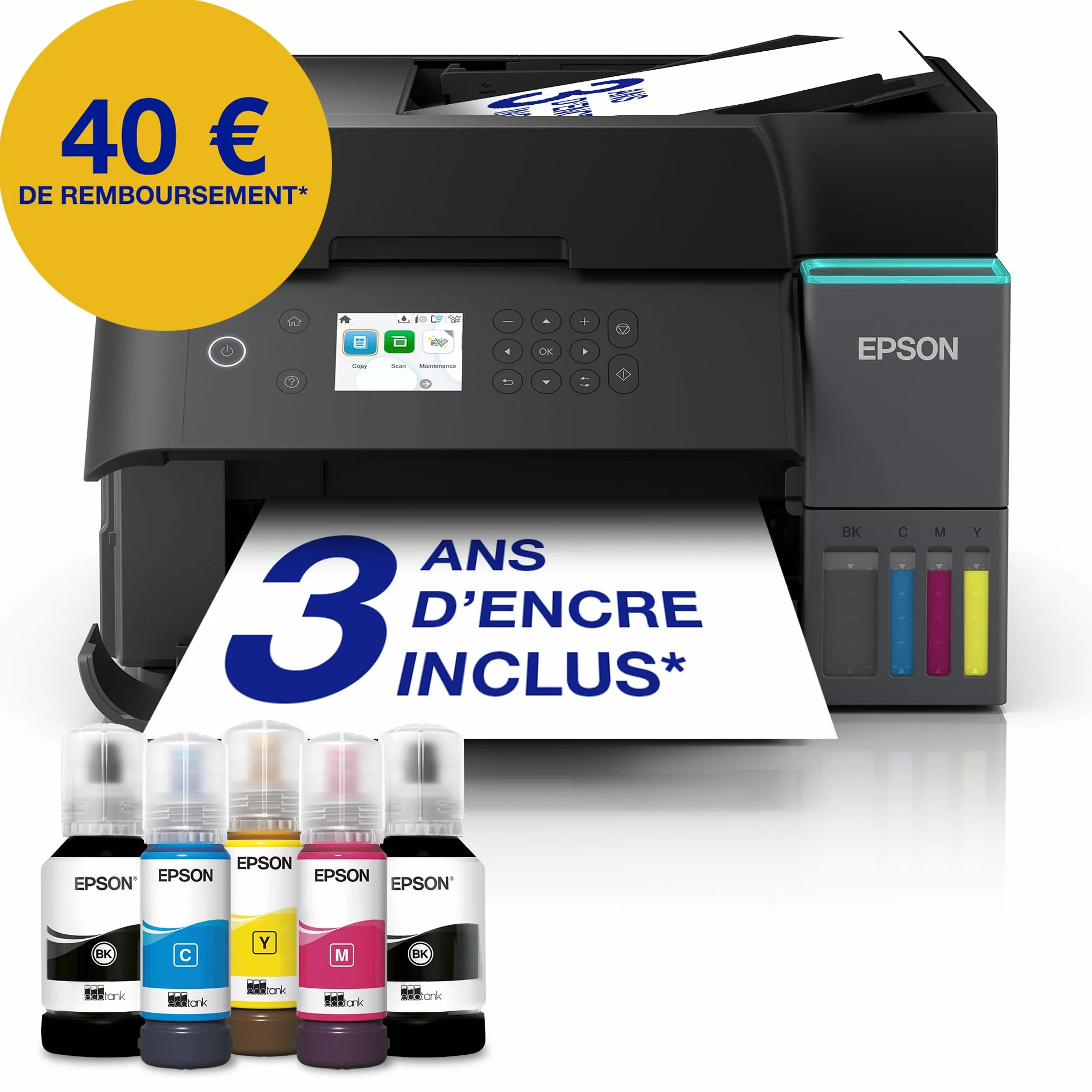 Epson EcoTank ET-3950 Imprimante Multifonction A4 Wi-Fi Recto Verso Auto Écran LCD ADF 35 Feuilles