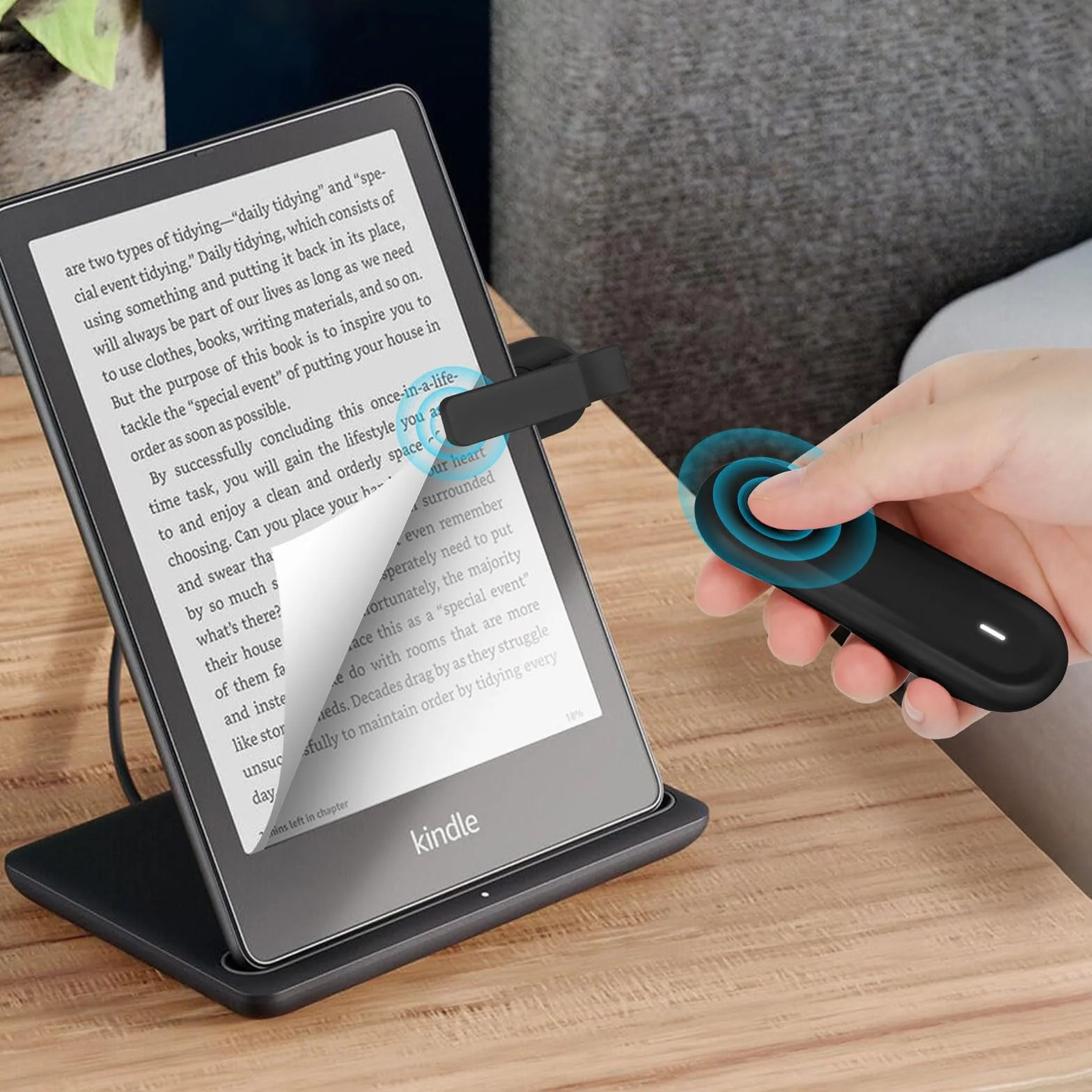 Télécommande RF tourne-pages pour Kindle Paperwhite avec étui de chargement