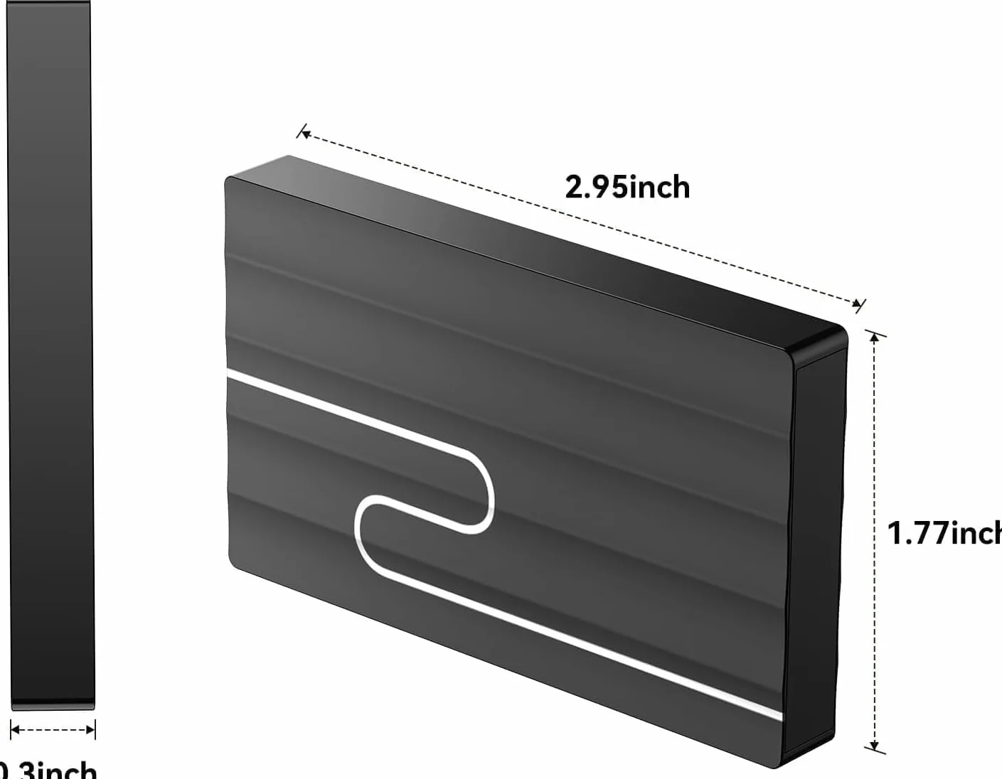 Gorilla Carts 2To Disque Dur Externe Ultra-Mince 2,5" Stockage PC Mac TV Ordinateur Portable Bureau Noir