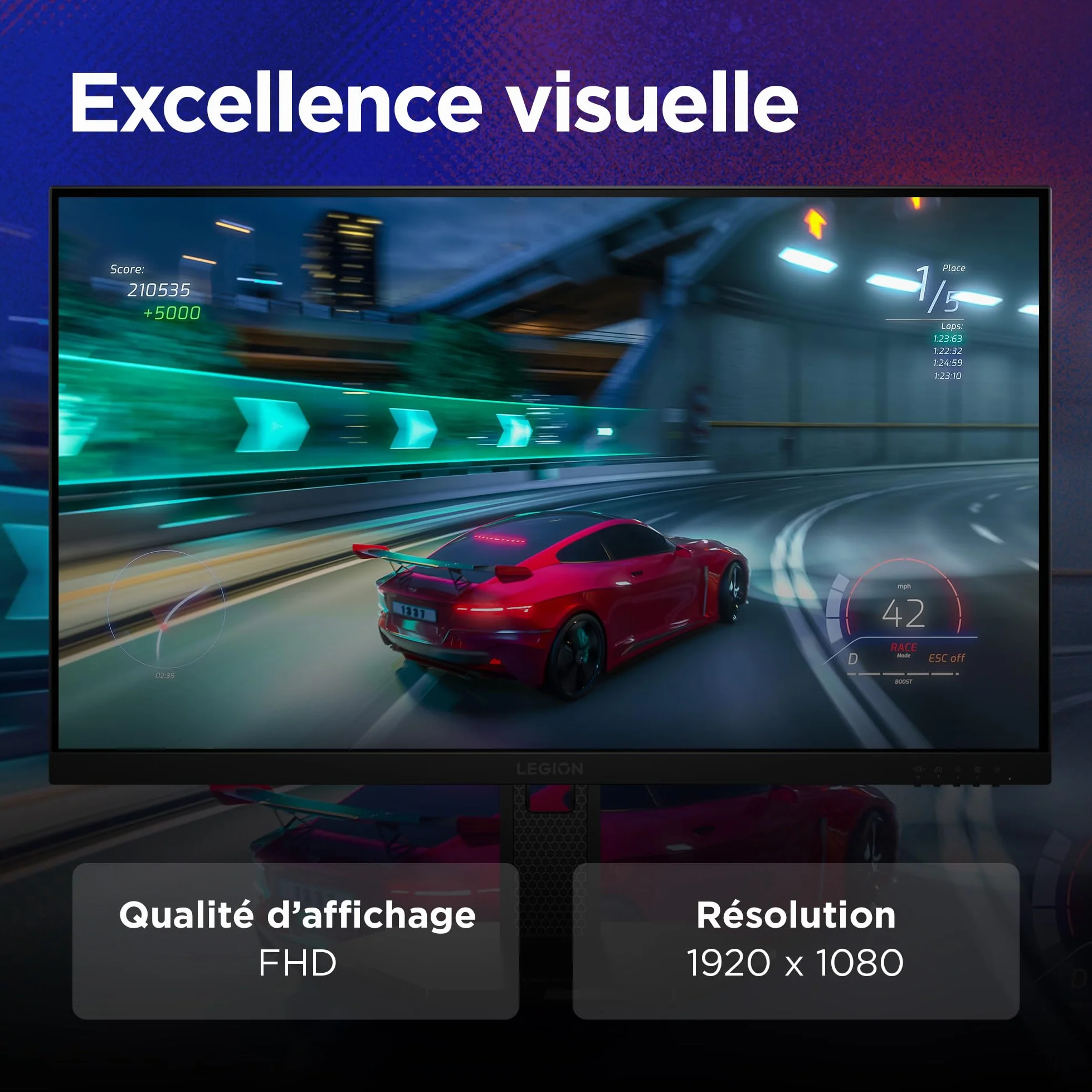 Lenovo Legion 27-10 Écran Gaming 27'' FHD IPS 240Hz 0.5ms 2X HDMI 2.1 DP 1.4 AMD FreeSync Premium Noir