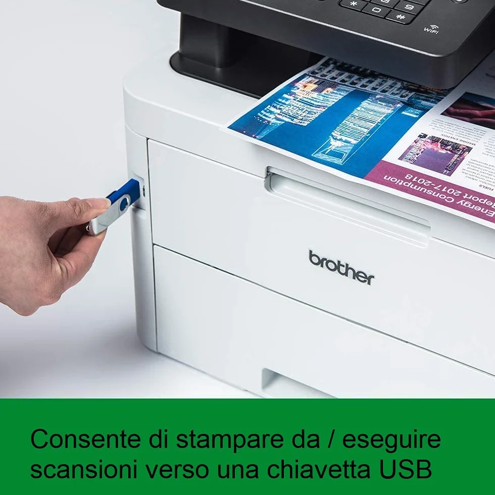 Brother MFC-3750CDW Imprimante Multifonction Laser Couleur LED Fax WiFi Recto-Verso Blanc