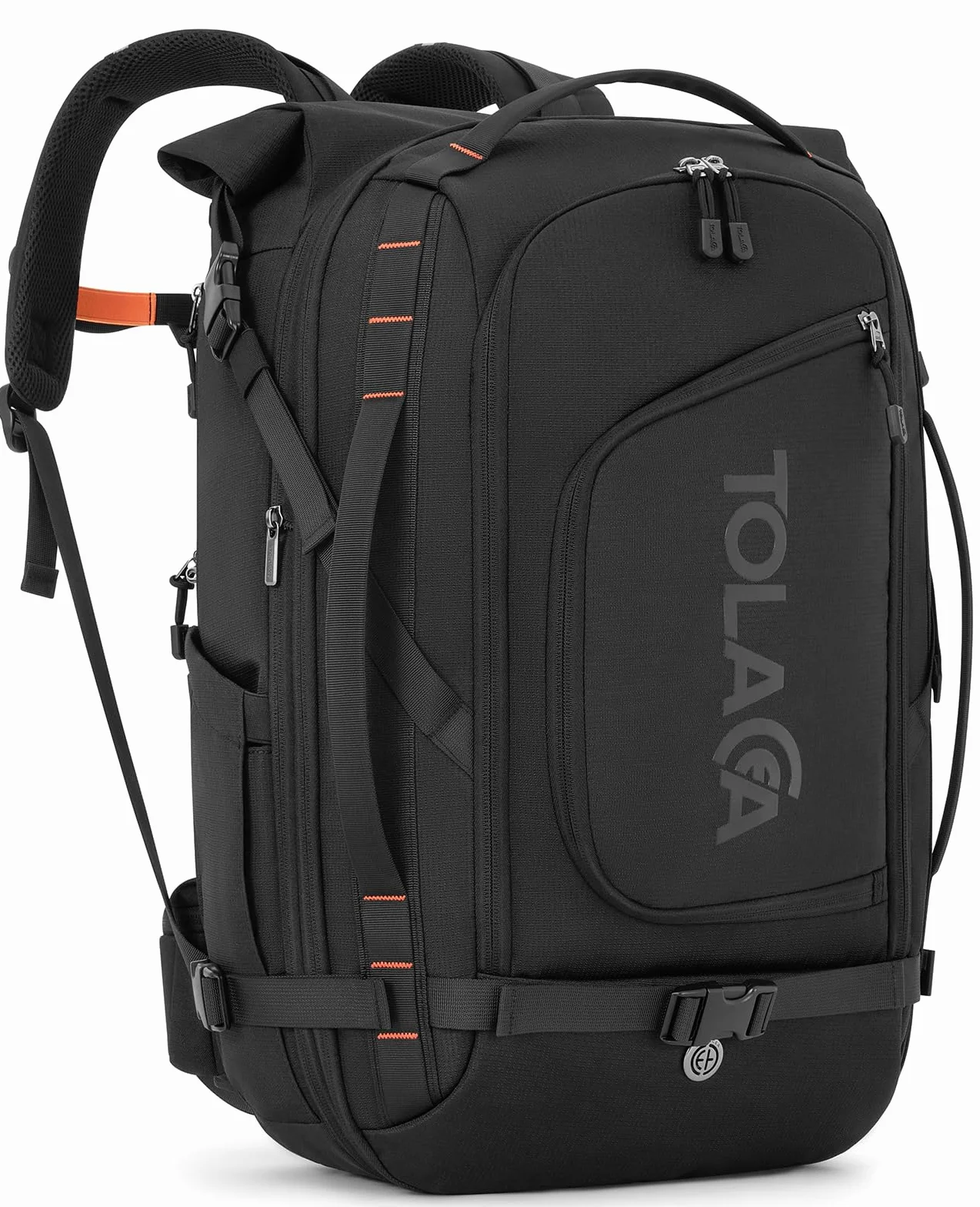 Tolaccea Sac à Dos Voyage Cabine Avion 40L-55L Grand Sac à Dos Roll-Top PC 17,3" Imperméable TSA Antivol