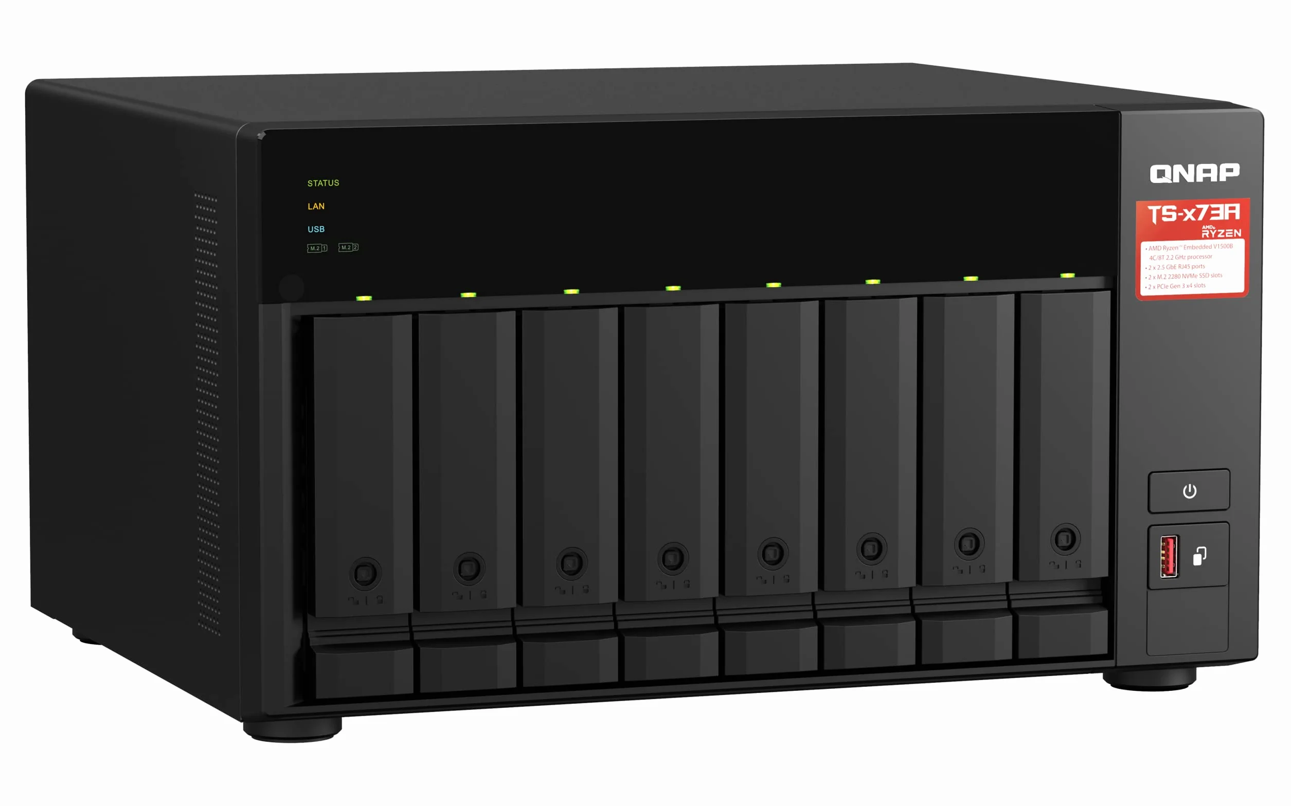QNAP TS-873A-8G Serveur de Stockage NAS Tower Ethernet/LAN Noir V1500B