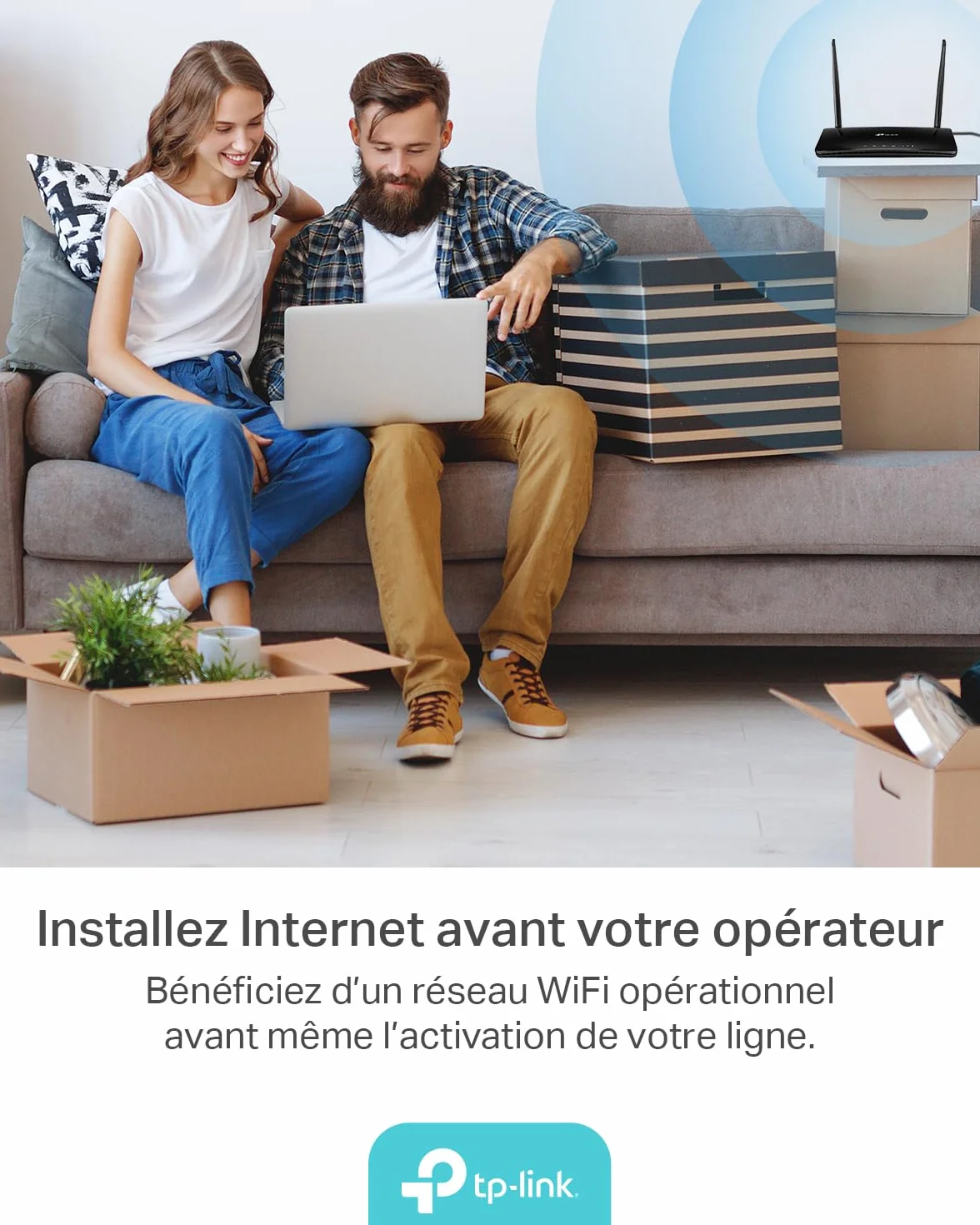 TP-Link TL-MR6400 Routeur 4G LTE WiFi 300 Mbps, Carte SIM Micro, 2 Antennes LTE Amovibles