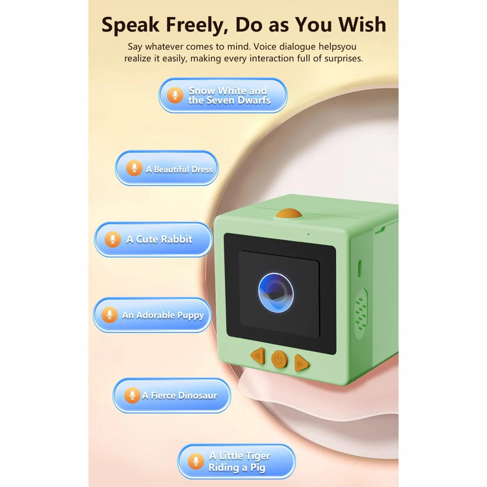 AI Sticker Box Printer, Smart Voice Sticker Maker Mini Imprimante D'Étiquettes Thermique avec Écran, Machine Portable sans Encre
