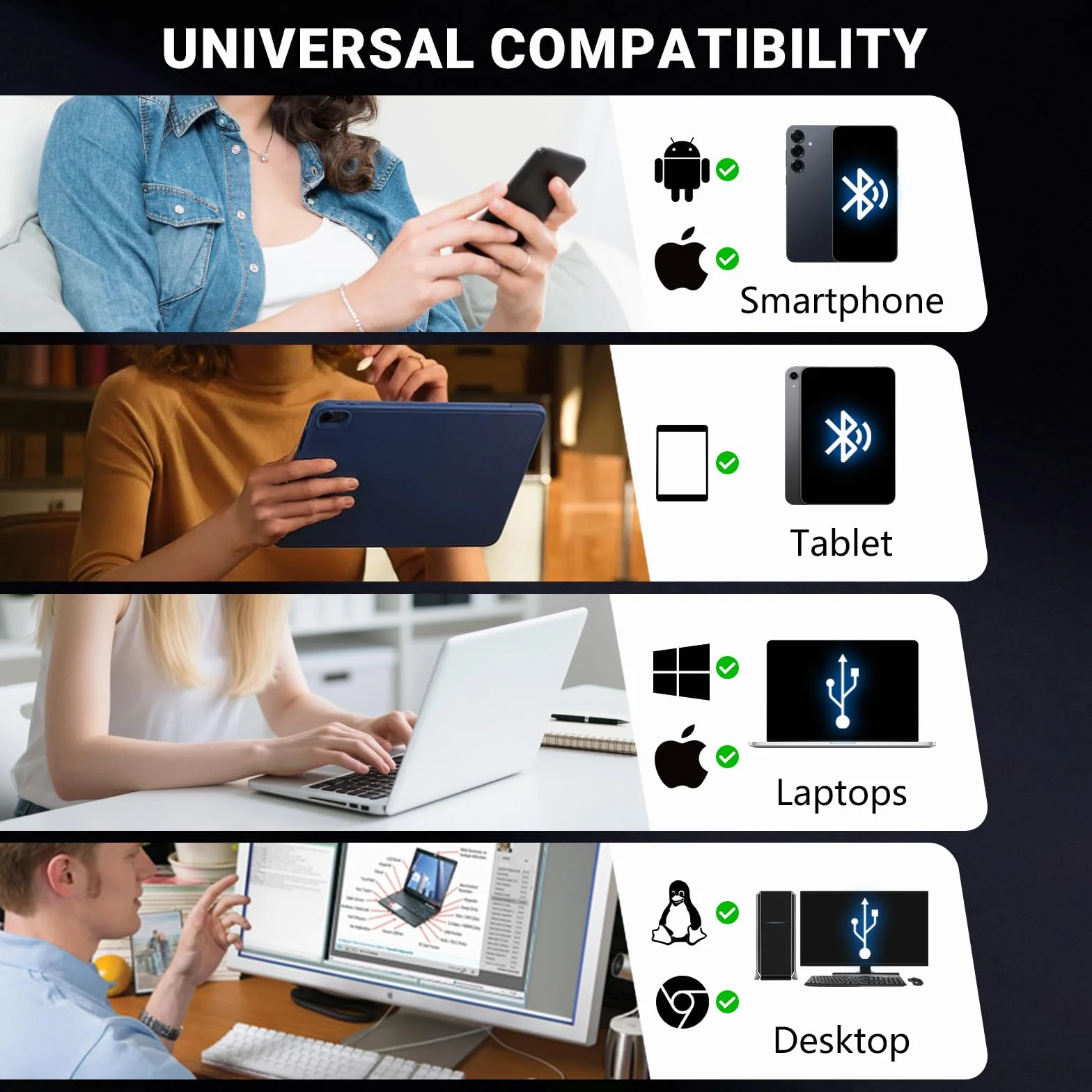 Imprimante Thermique A4 sans Fil Bluetooth Portable pour Voyage Compatible iOS Android Noir