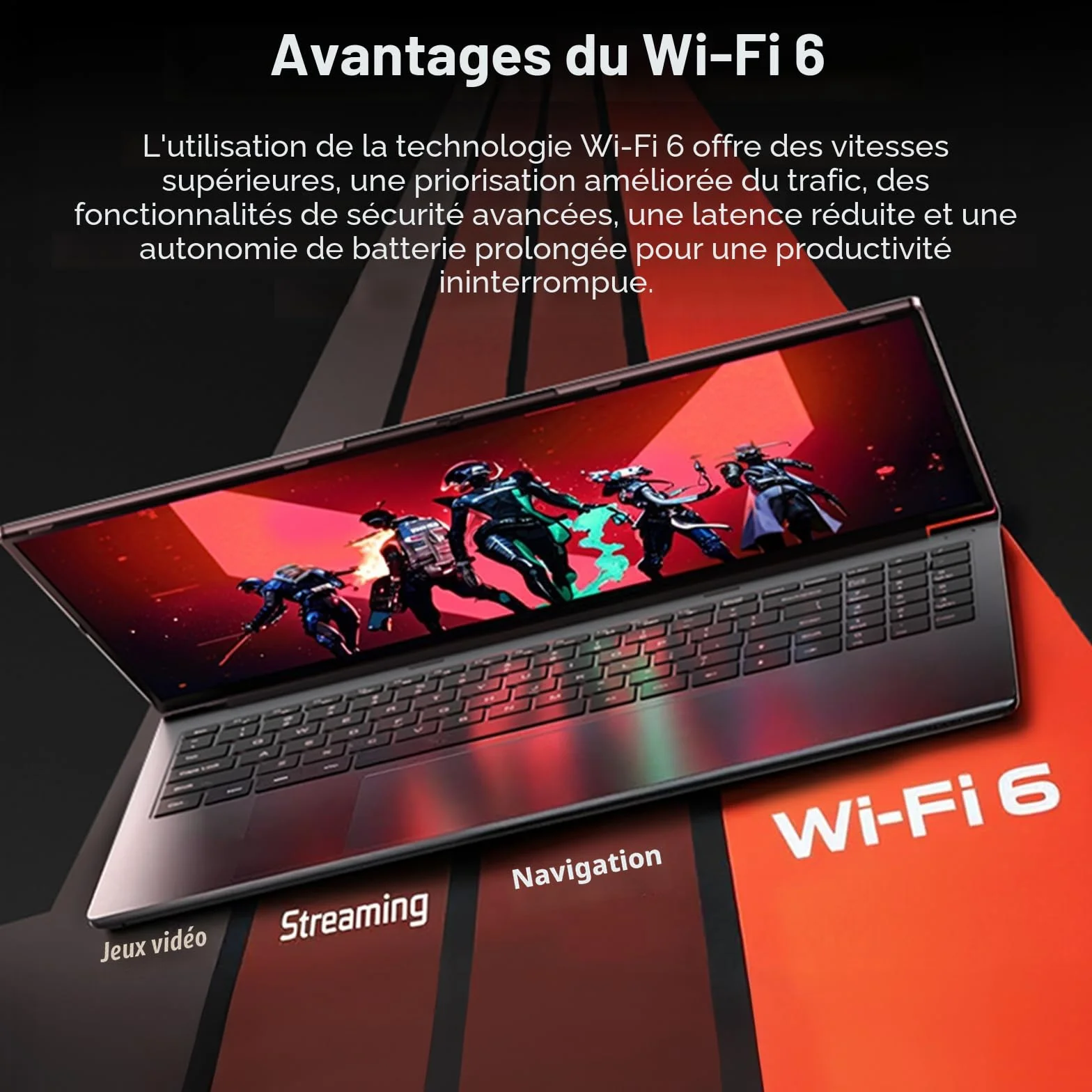 AOC Ordinateur Portable Gaming 16 Pouces AMD Ryzen 7 7735HS 8 Cœurs DDR5 4800MHz 16Go RAM 512Go SSD WiFi 6 BT5.2