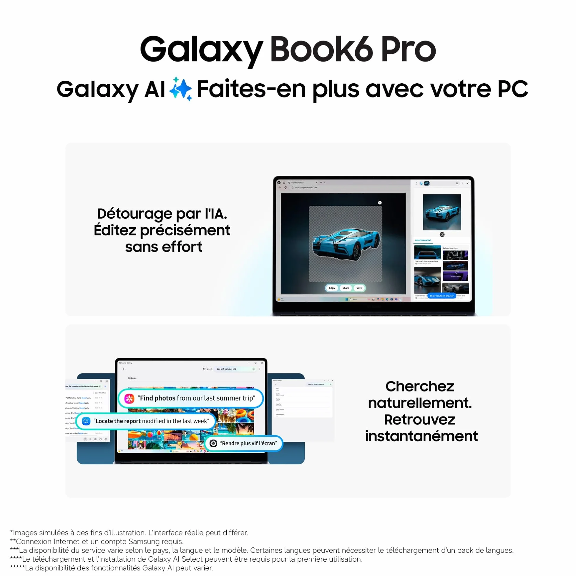 Samsung Galaxy Book6 Pro 14" PC Portable Copilot+ Intel Core Ultra 7 16 Go RAM 512 Go SSD Écran Tactile Dynamic AMOLED 2X Anthracite