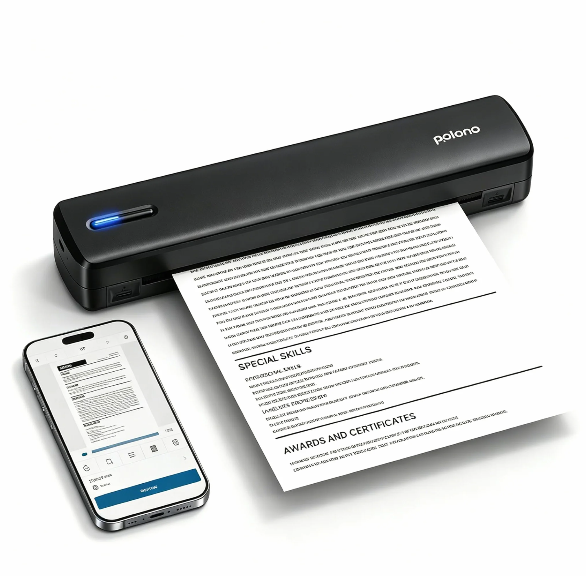 POLONO D810 Imprimante thermique sans encre Bluetooth sans fil 21,6 x 27,9 cm