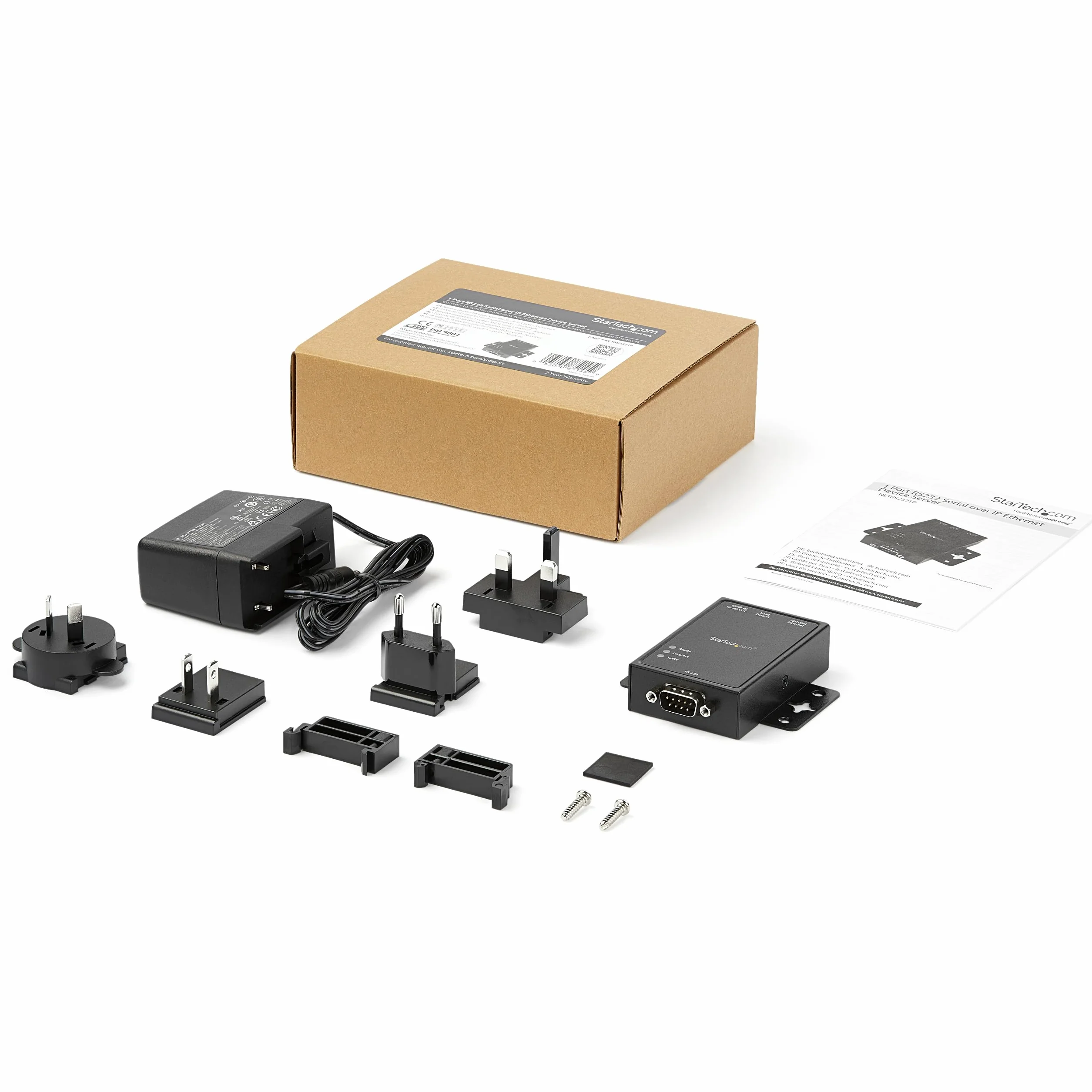 StarTech.com Serwer szeregowy 1 port RS232 IP Ethernet DIN Aluminium NETRS2321P