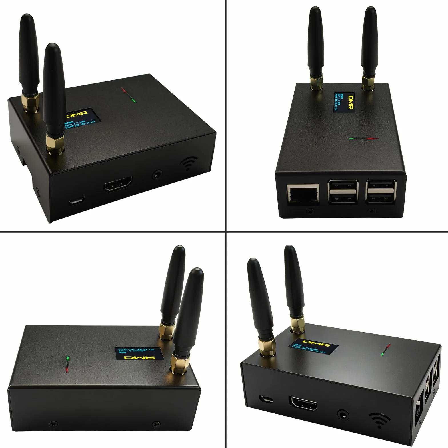 Module duplex MMDVM Hotspot Dual Hat V1.5.2 avec écran OLED WiFi Ethernet WLAN Coque aluminium pour Raspberry Pi 3B