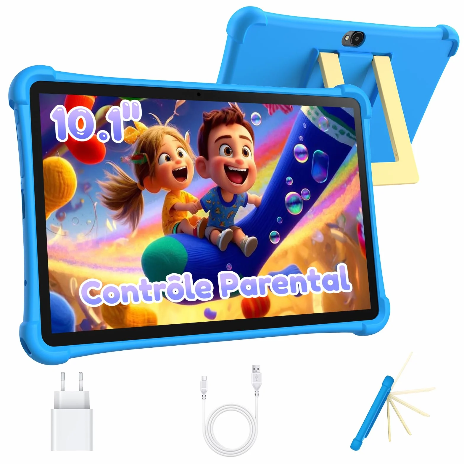 ALLDOCUBE Tablette Enfants 10 Pouces Android 15 Octa-Core 7Go+64Go Ext 512Go 5500mAh Contrôle Parental Wi-Fi 6 BT 5 GPS 4G LTE