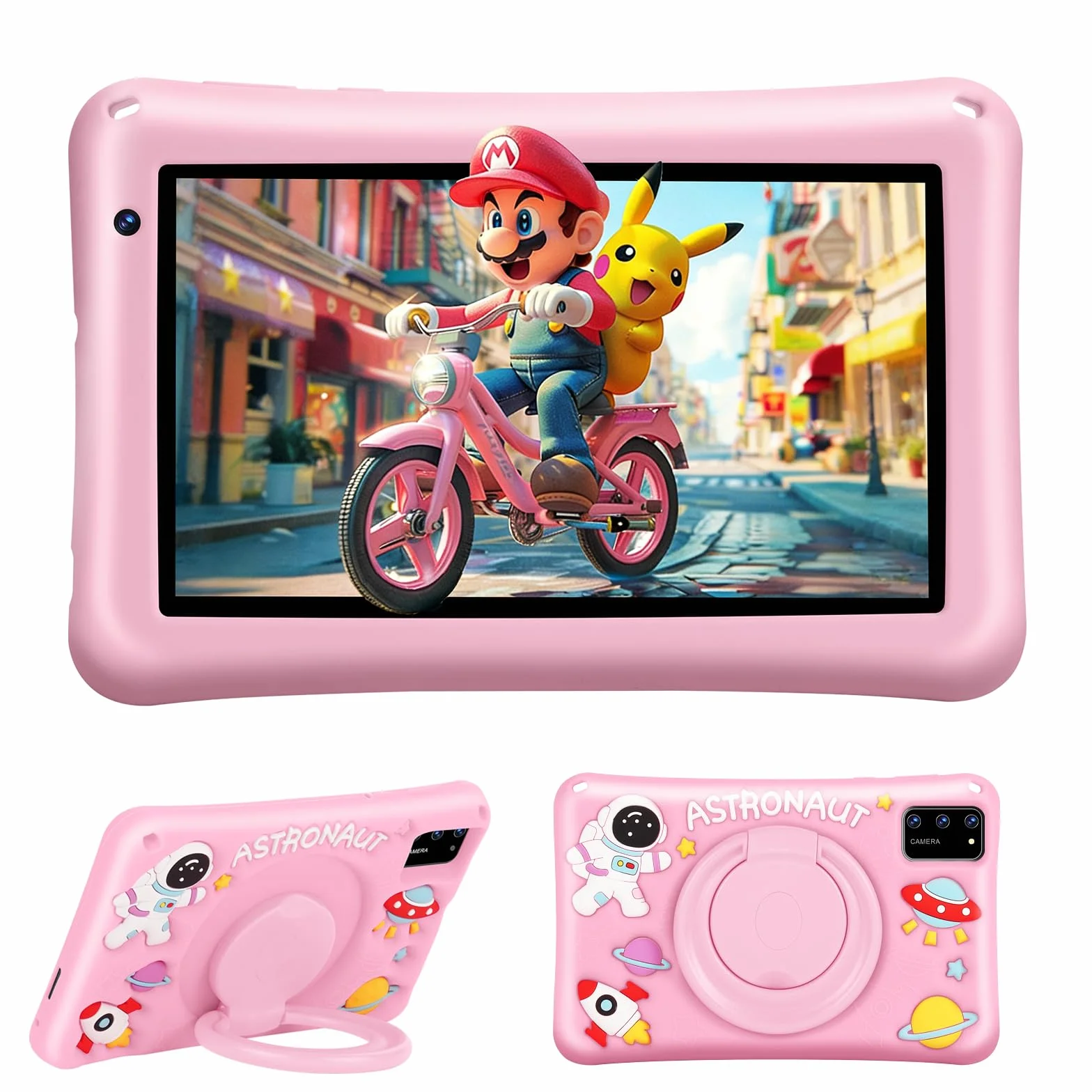 Tablette Enfant 7 Pouces Android 13 8Go RAM 64Go ROM Octa-Core 5800mAh Certifié Google Rose
