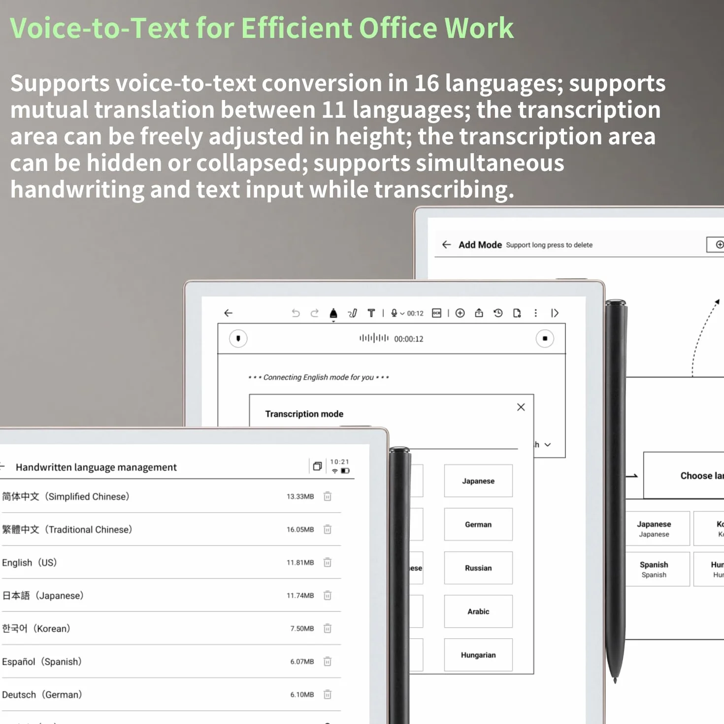 iFLYTEK AINOTE 2 Smart E-Ink Tablet 10,7" Transcription IA Traduction Résumé Réunions Latence < 20 ms Batterie 7 jours