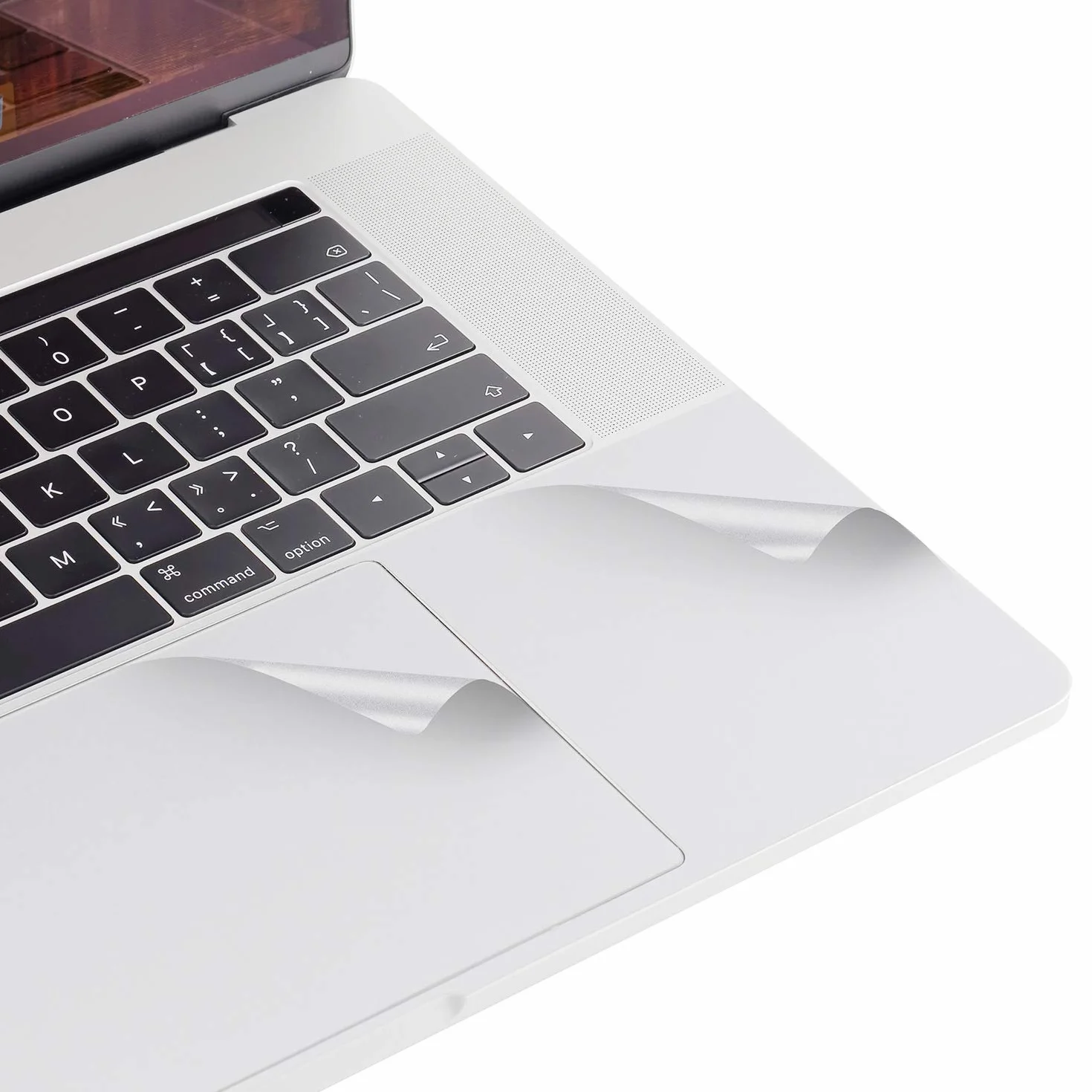 LENTION Repose-Poignets Coque Peau avec Trackpad Protecteur pour MacBook Pro 15 pouces 2016-2019 Thunderbolt 3 Argent