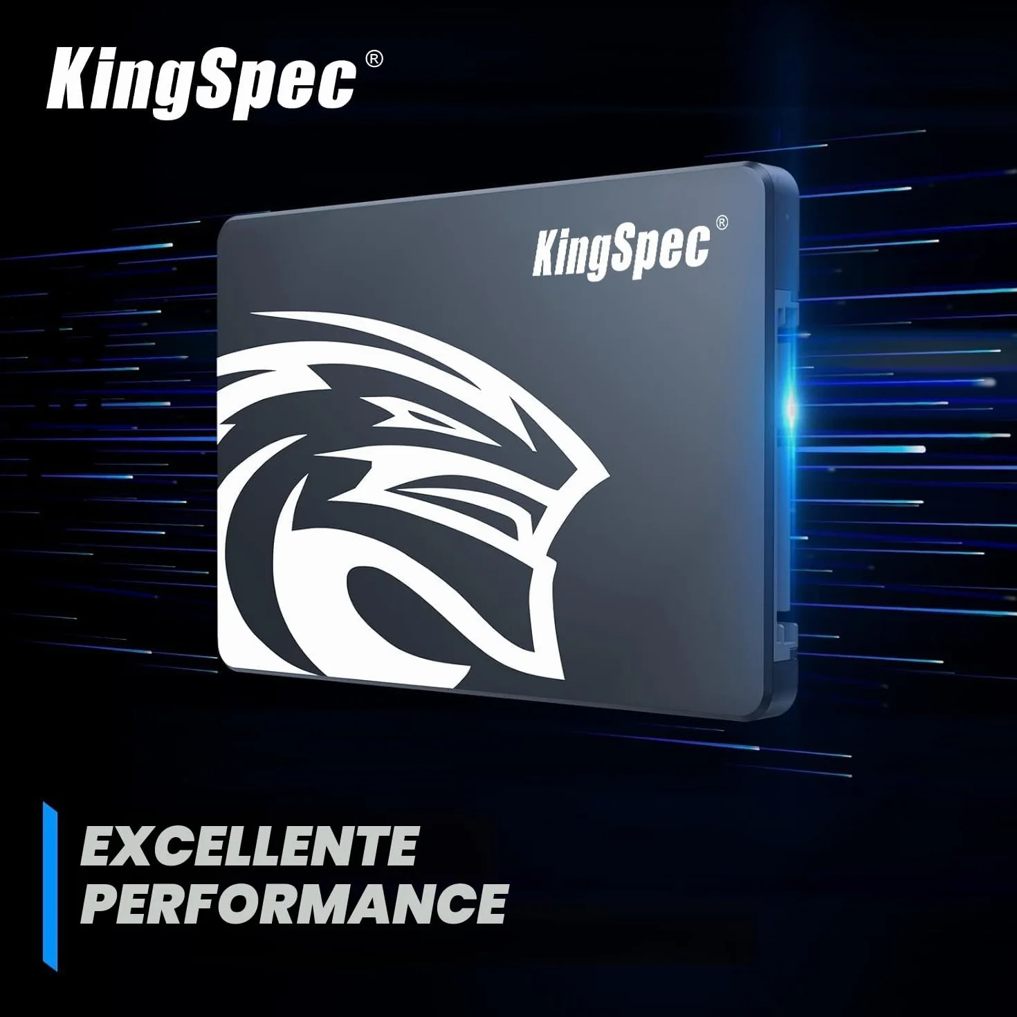 KingSpec 1To 2.5" SATA SSD Interne 3D NAND Flash, Vitesse de Lecture 550 Mo/Sec