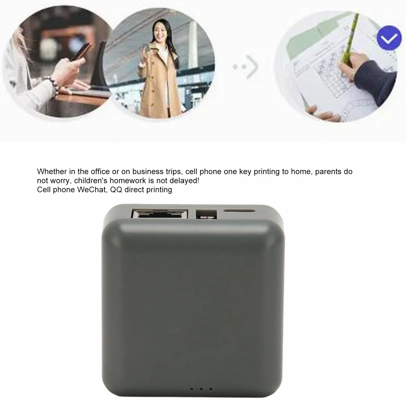 GOWENIC Serveur d'impression USB Réseau RJ45 WiFi LAN Partage Multi-utilisateurs Adaptateur