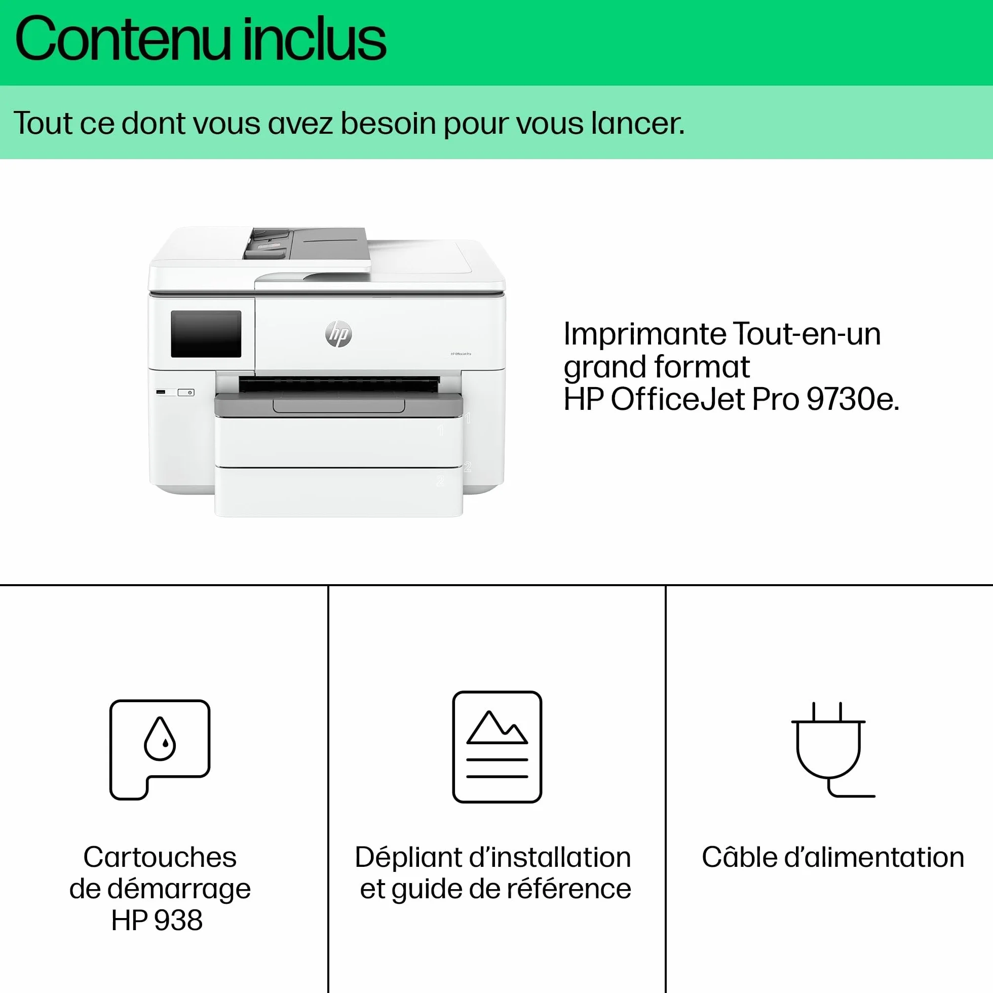 HP OfficeJet Pro 9730e Imprimante Multifonction Grand Format