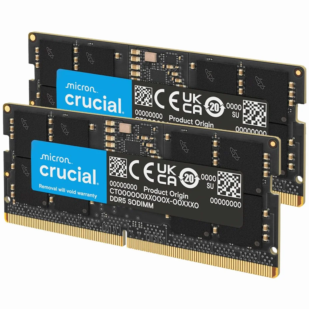 Crucial RAM 32Go Kit (2x16Go) DDR5 5600MHz Mémoire pour Ordinateur Portable CT2K16G56C46S5