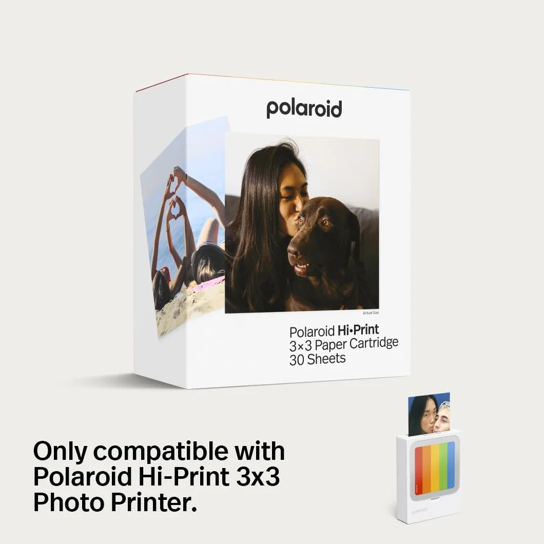 Polaroid Hi-Print 3x3 Imprimante Photo Bluetooth de Poche Blanche 60 Feuilles