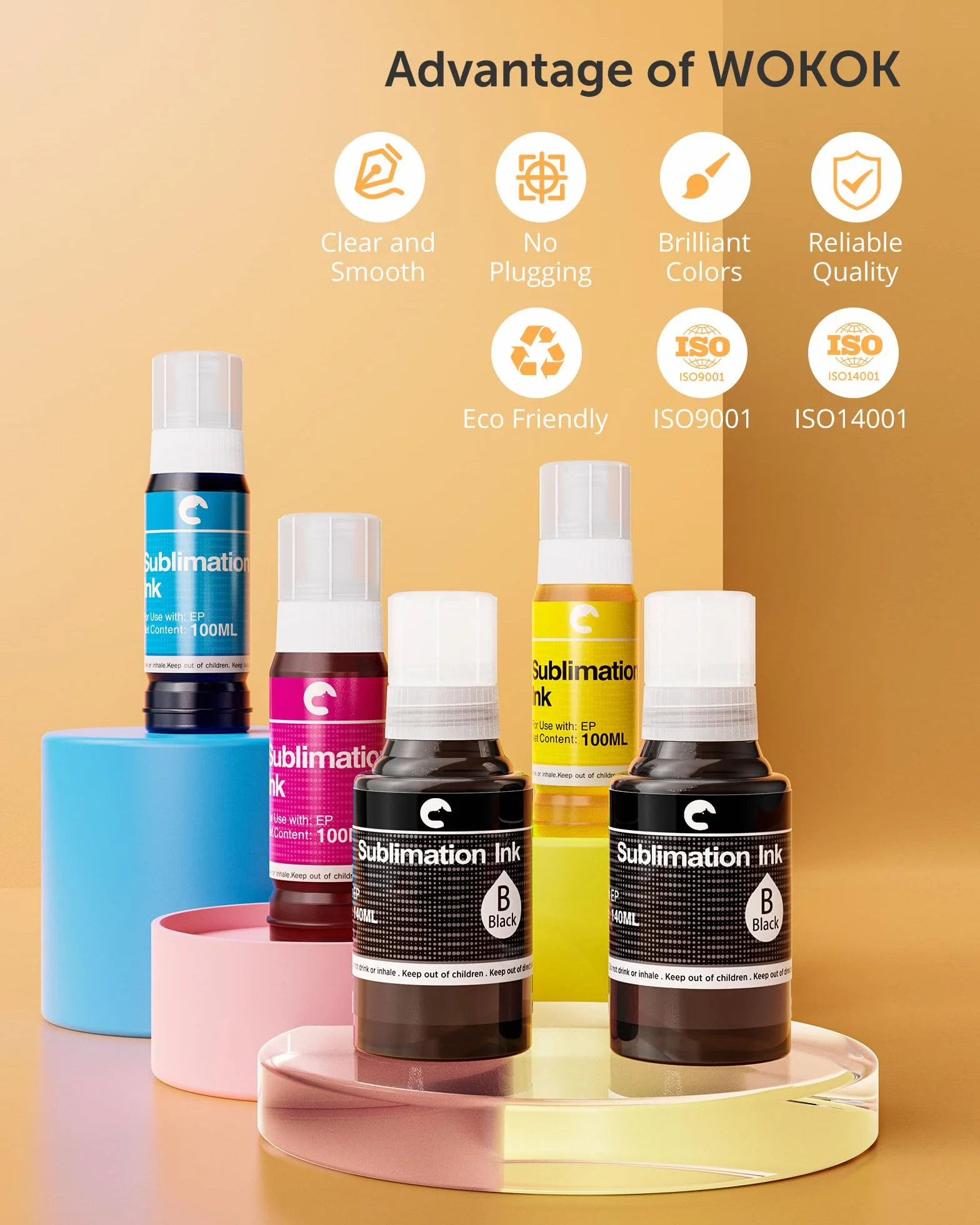 Hiipoo Encre de Sublimation 580 ML Compatible ET2400 ET2720 ET2760 ET2750 ET4800 ET-2800 ET-2803 ET-2850