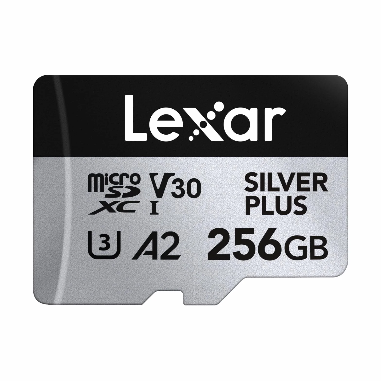 Lexar Silver Plus Carte Mémoire Micro SD 256 Go 205 Mo/s MicroSDXC UHS-I Adaptateur C10 U3 A2 V30 4K UHD