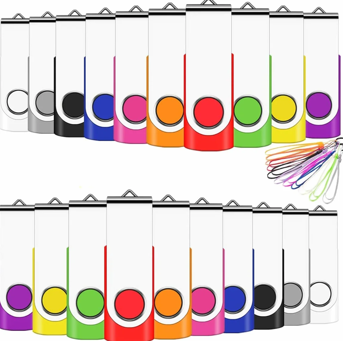 EASTBULL Clé USB 2.0 16 Go Pivotant Lot de 20
