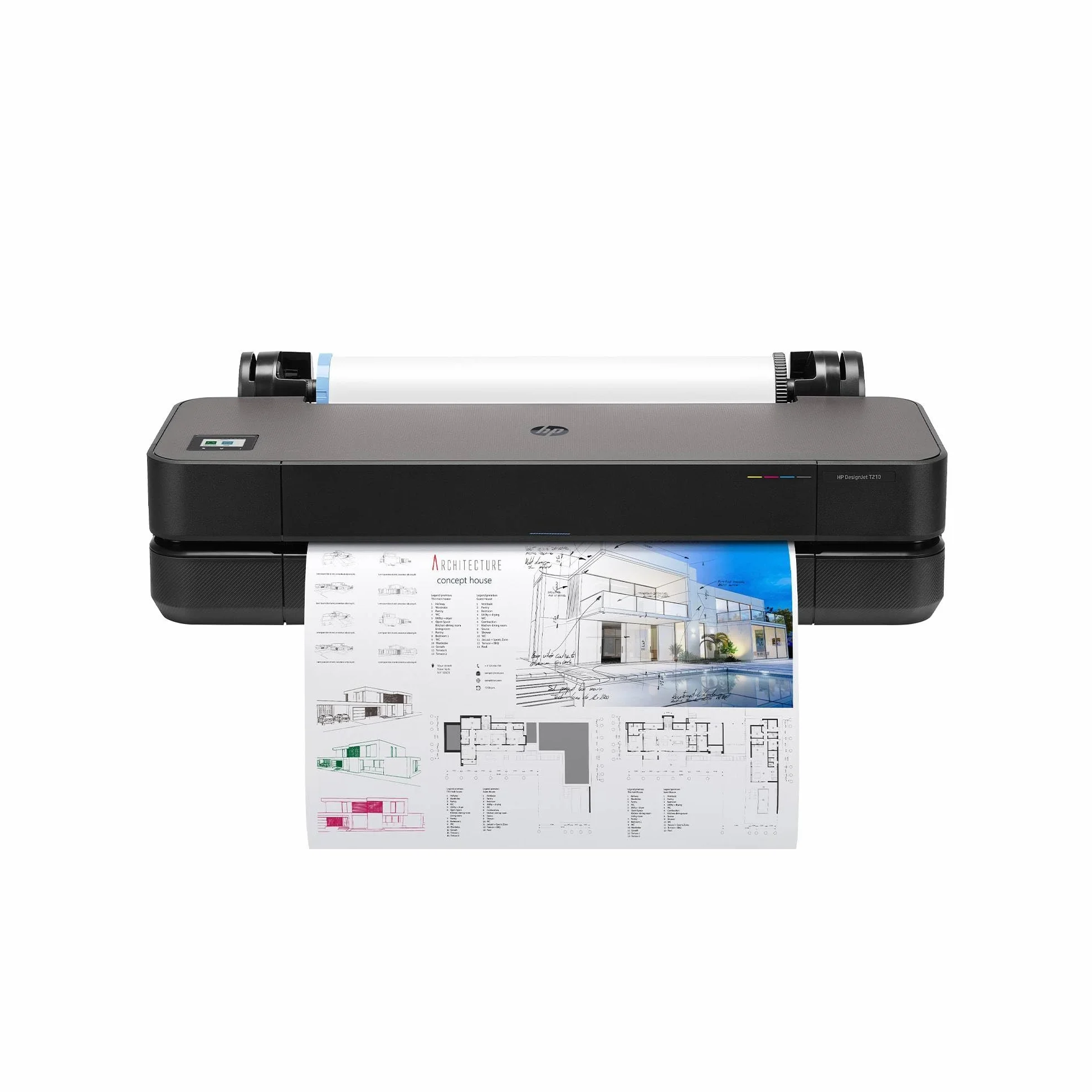 HP DesignJet T250 24 61cm Imprimante Grand Format Traceur A4-A1 76 Impressions A1/h Wi-Fi Ethernet USB 2400x1200dpi Noir