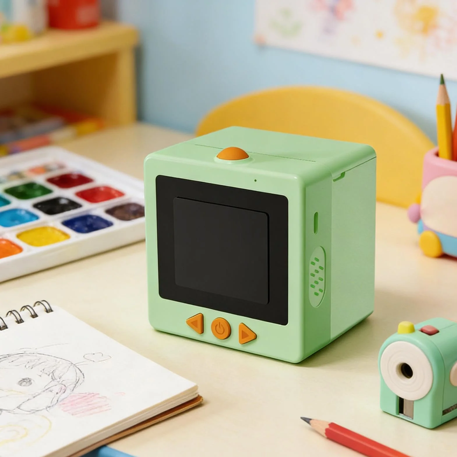 AI Sticker Box Printer, Smart Voice Sticker Maker Mini Imprimante D'Étiquettes Thermique avec Écran, Machine Portable sans Encre