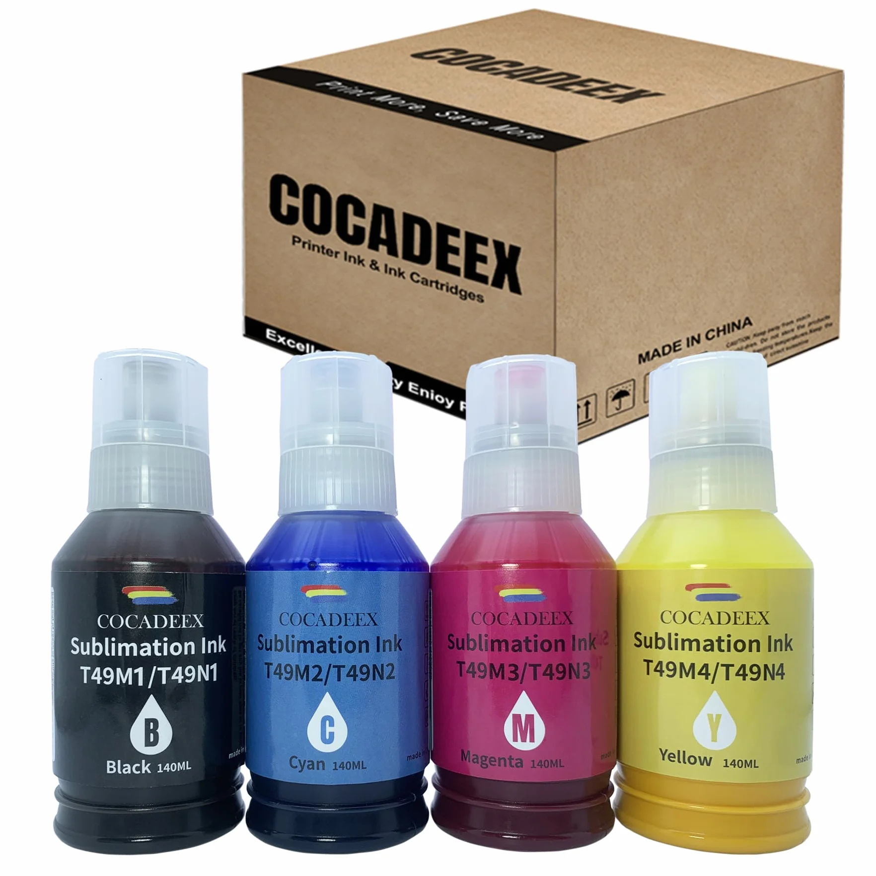Cartouches d'encre de sublimation T49N Lot de 4 compatibles SureColor F100 F500 F501