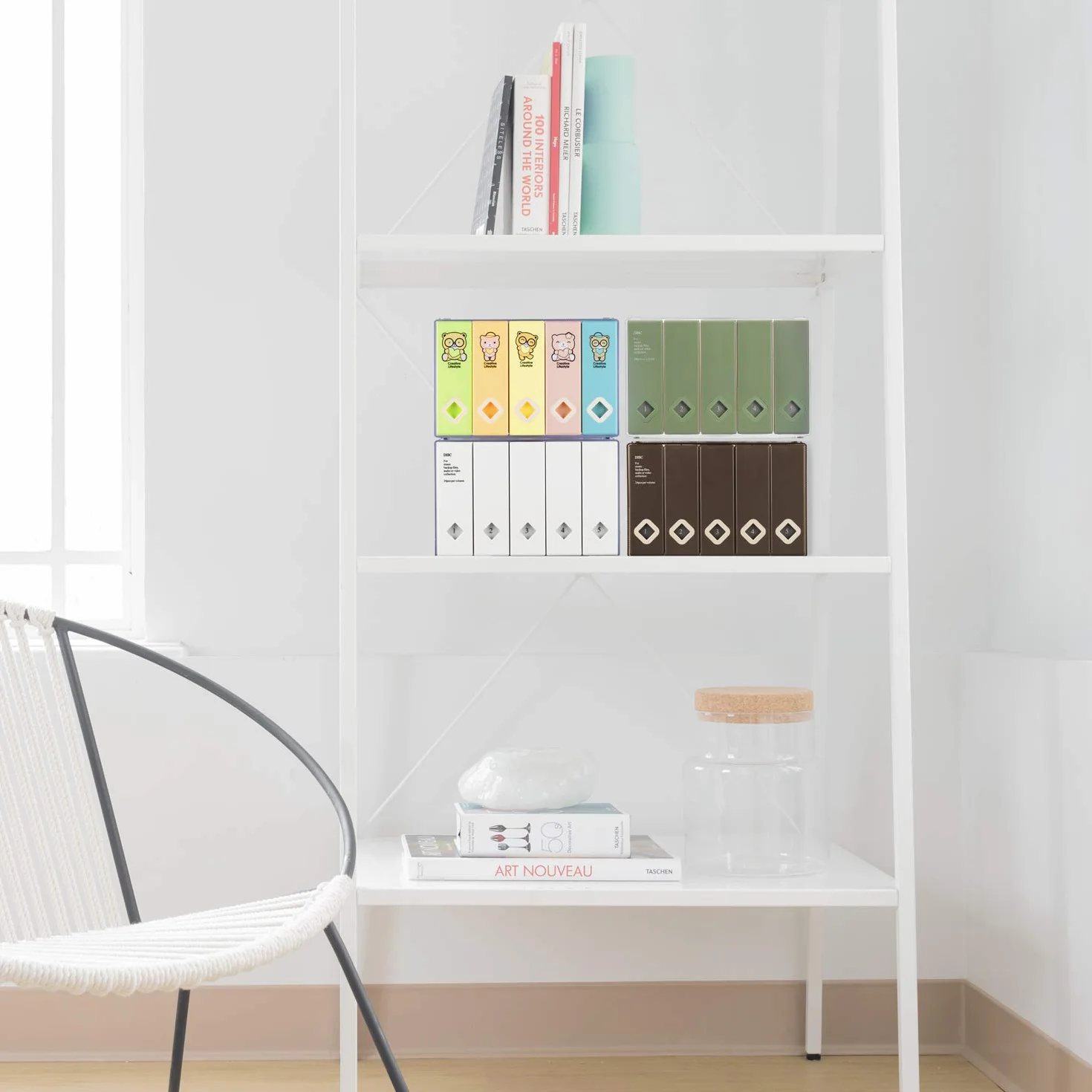 AhfuLife Boîte de Rangement Colorée pour CD ou DVD 120 Disques, Marron