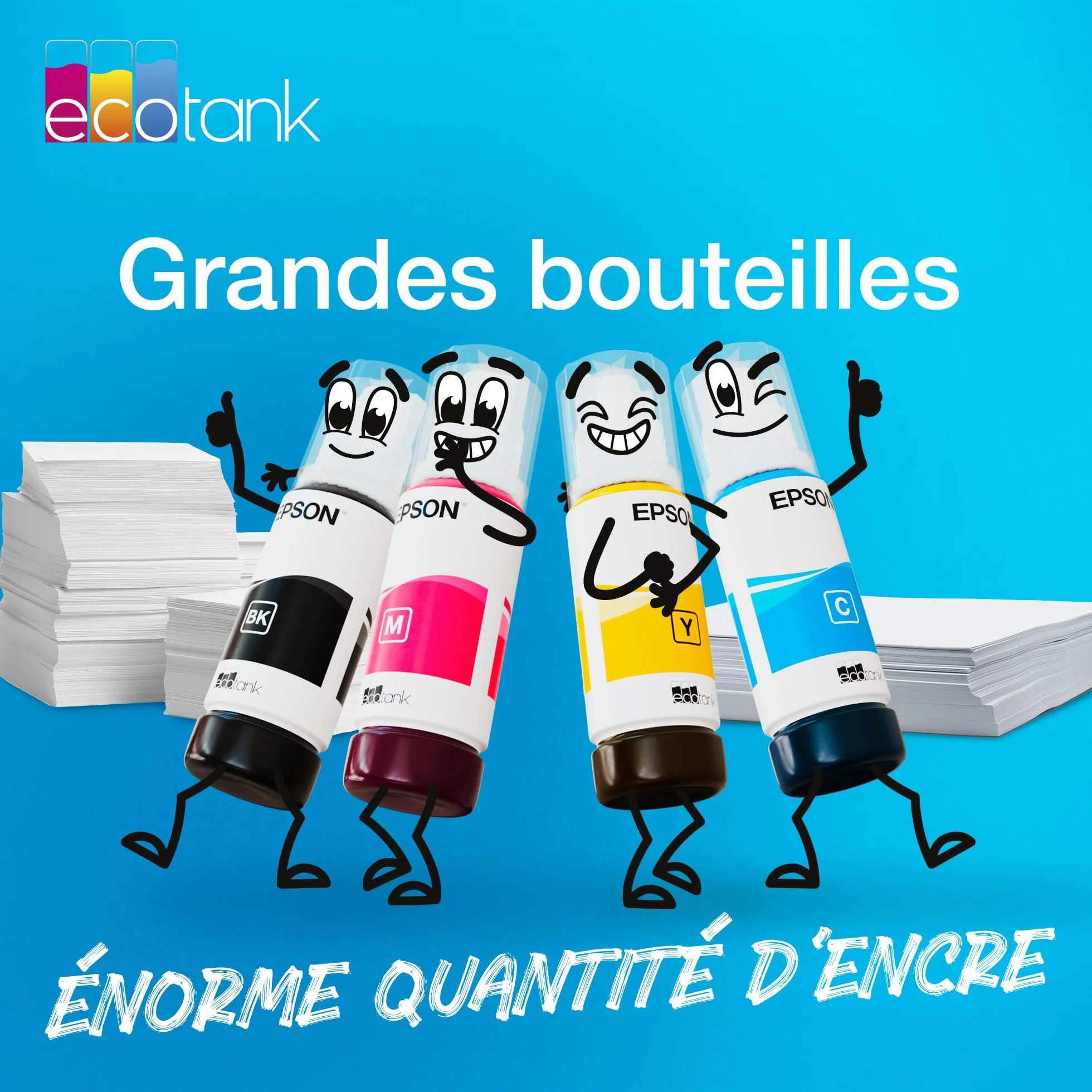 Epson EcoTank 104 Bouteilles d’Encre Authentiques Multipack Couleur 4X Noir Cyan Magenta Jaune