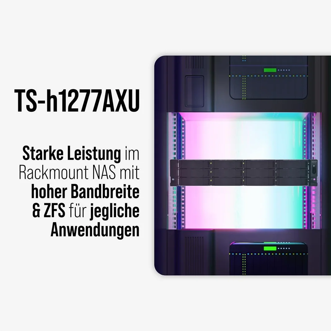 QNAP TS-H1277AXU-RP NAS Rack 2U Ethernet LAN Noir E-2136