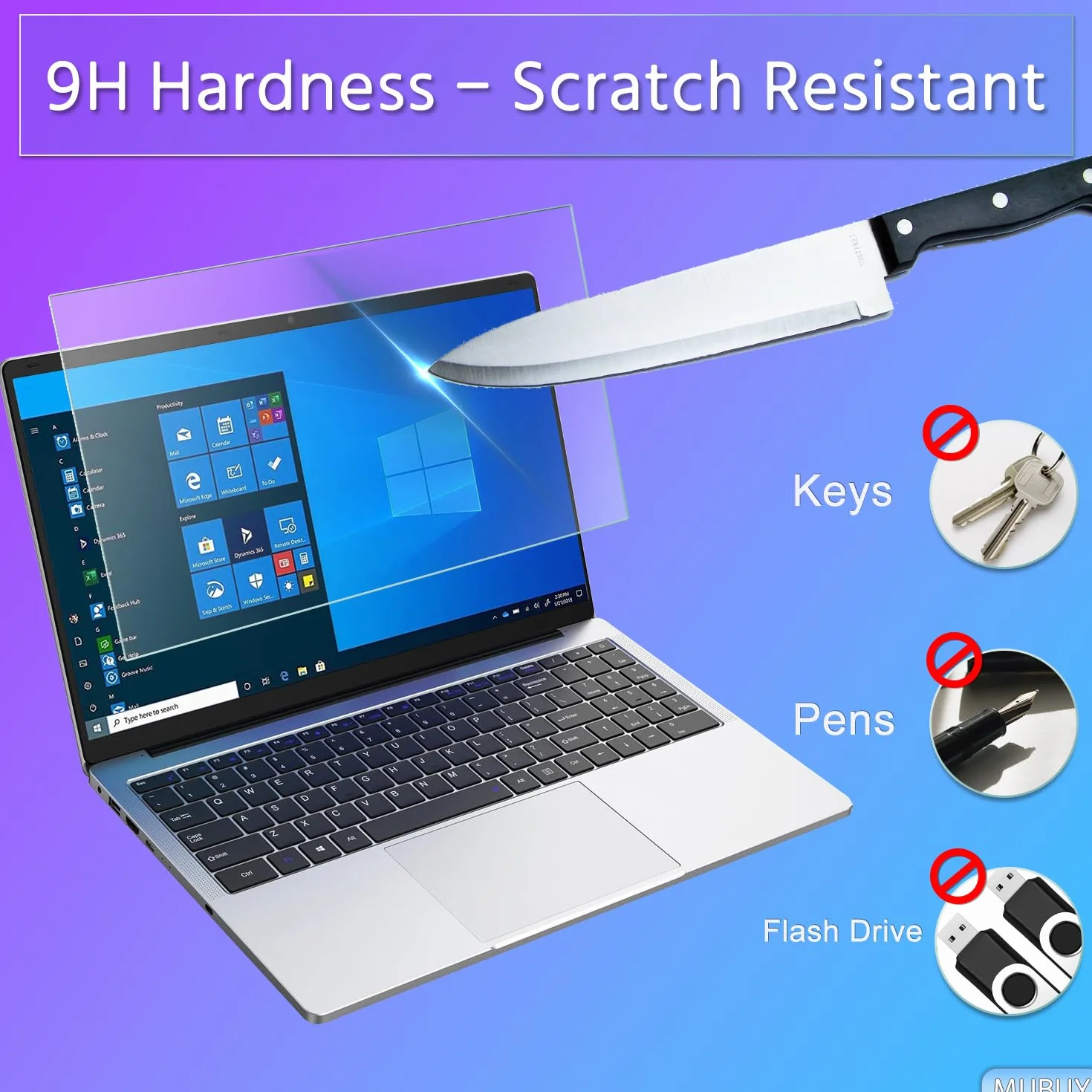 Lot de 2 films protecteurs d'écran en verre trempé pour Lenovo Yoga 7i 14 pouces, dureté 9H