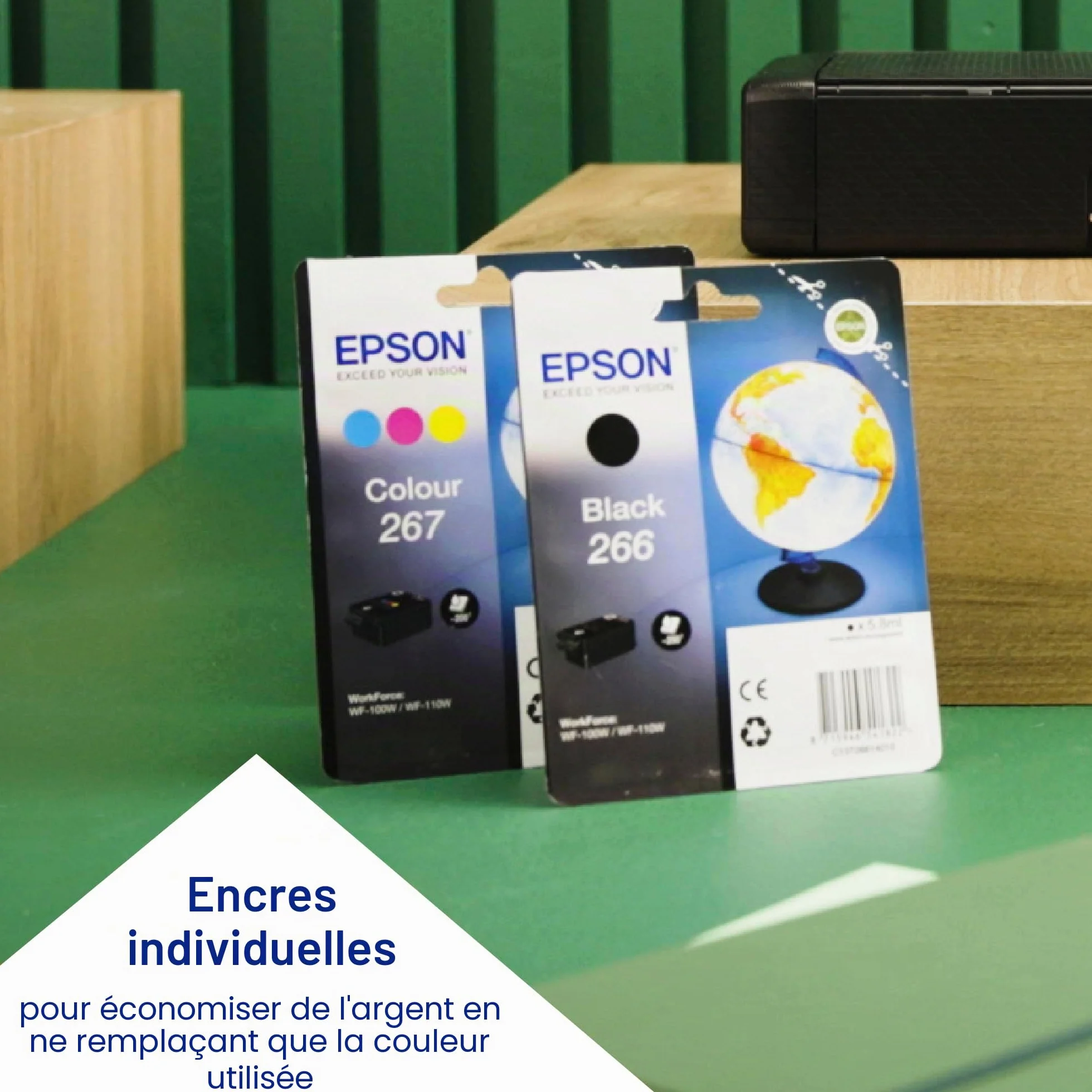 Epson WorkForce WF-110 Imprimante portable jet d'encre couleur A4 Wifi Direct batterie rechargeable USB