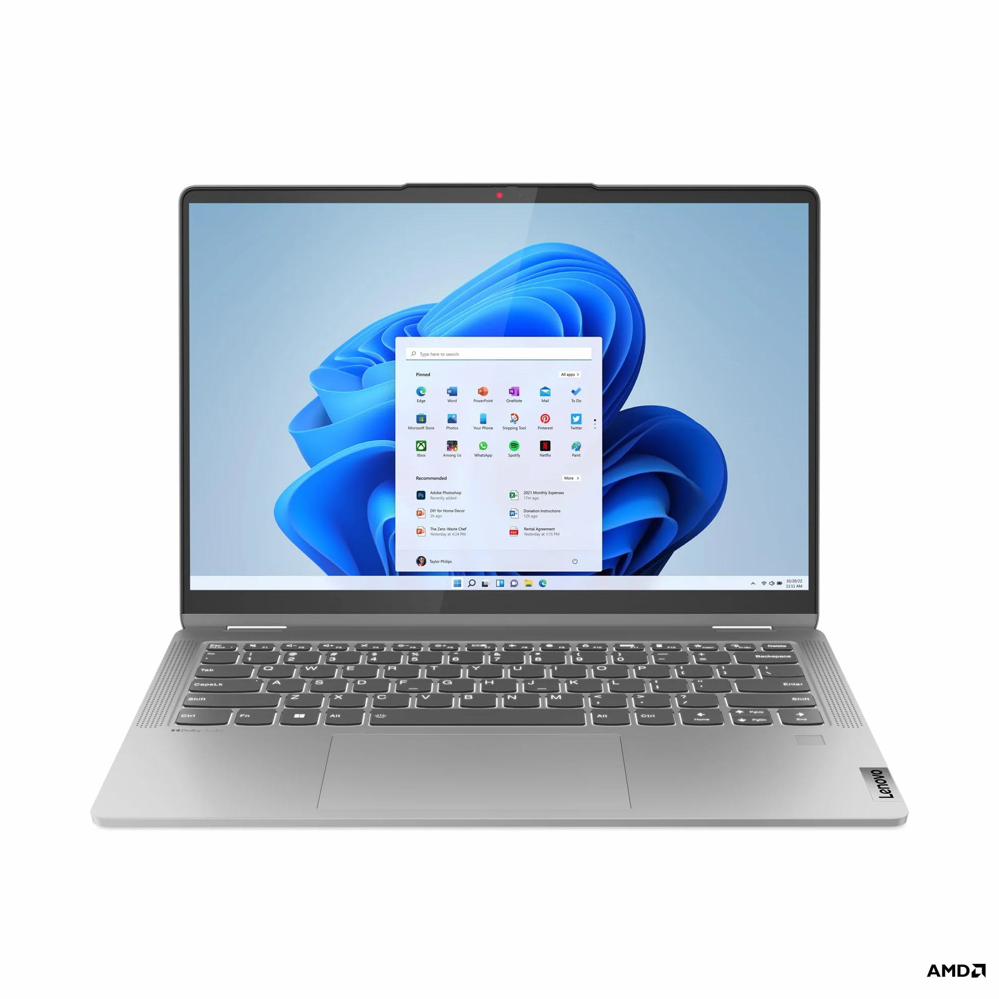 Lenovo IdeaPad Flex 5 14ABR8 Ordinateur Portable 14" WUXGA Tactile AMD Ryzen 7 5825U RAM 16Go SSD 512Go AMD Radeon Graphics Windows 11 Home Clavier AZERTY Français Gris