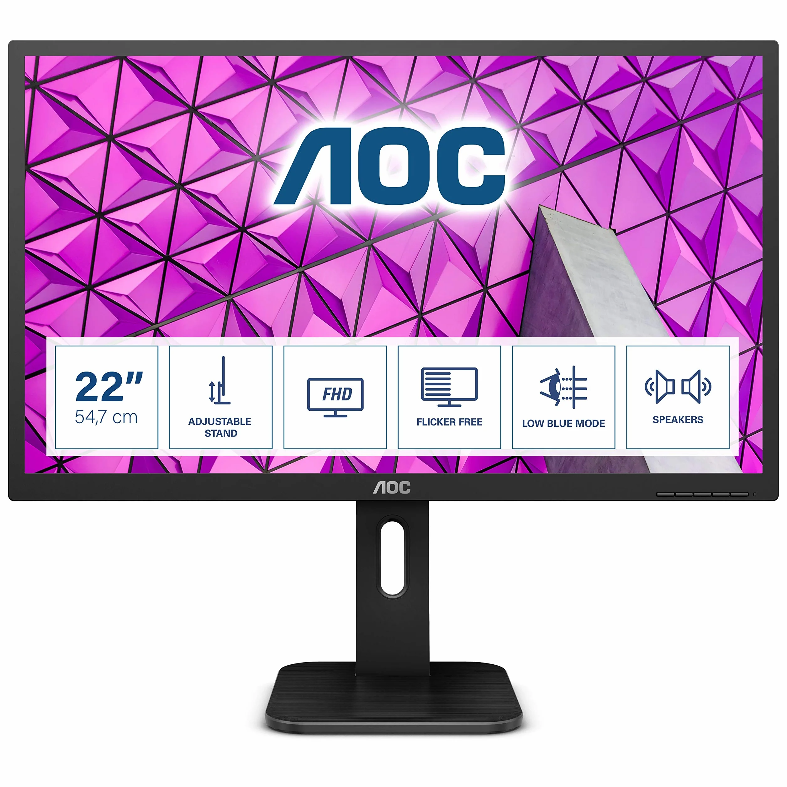 AOC Moniteur 22P1D 54,7 cm (21,5 pouces) 1920 x 1080 60 Hz 2 ms noir
