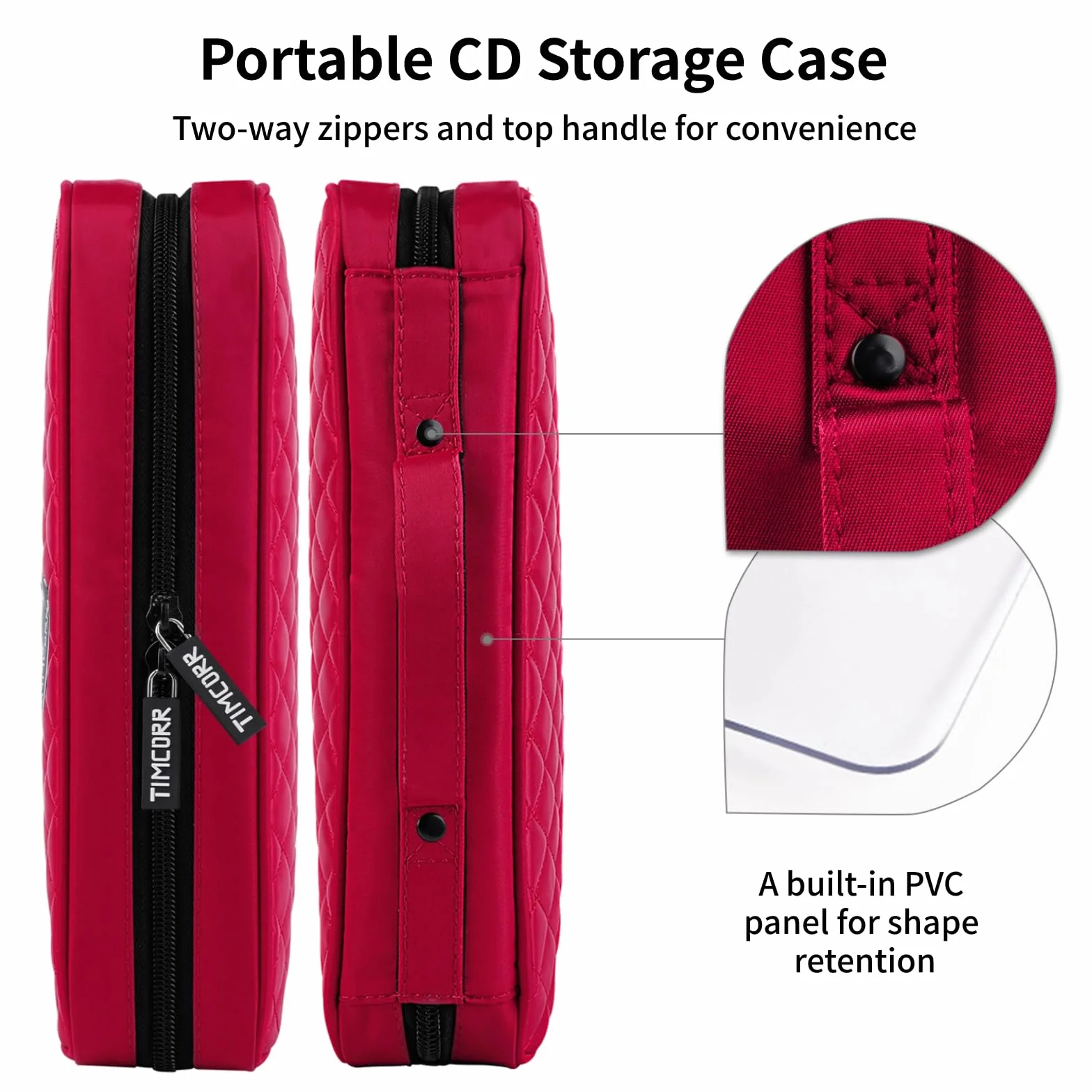 Étui de rangement pour CD et DVD 160 boîtiers capacité Organiseur portable Classeur de transport en plastique
