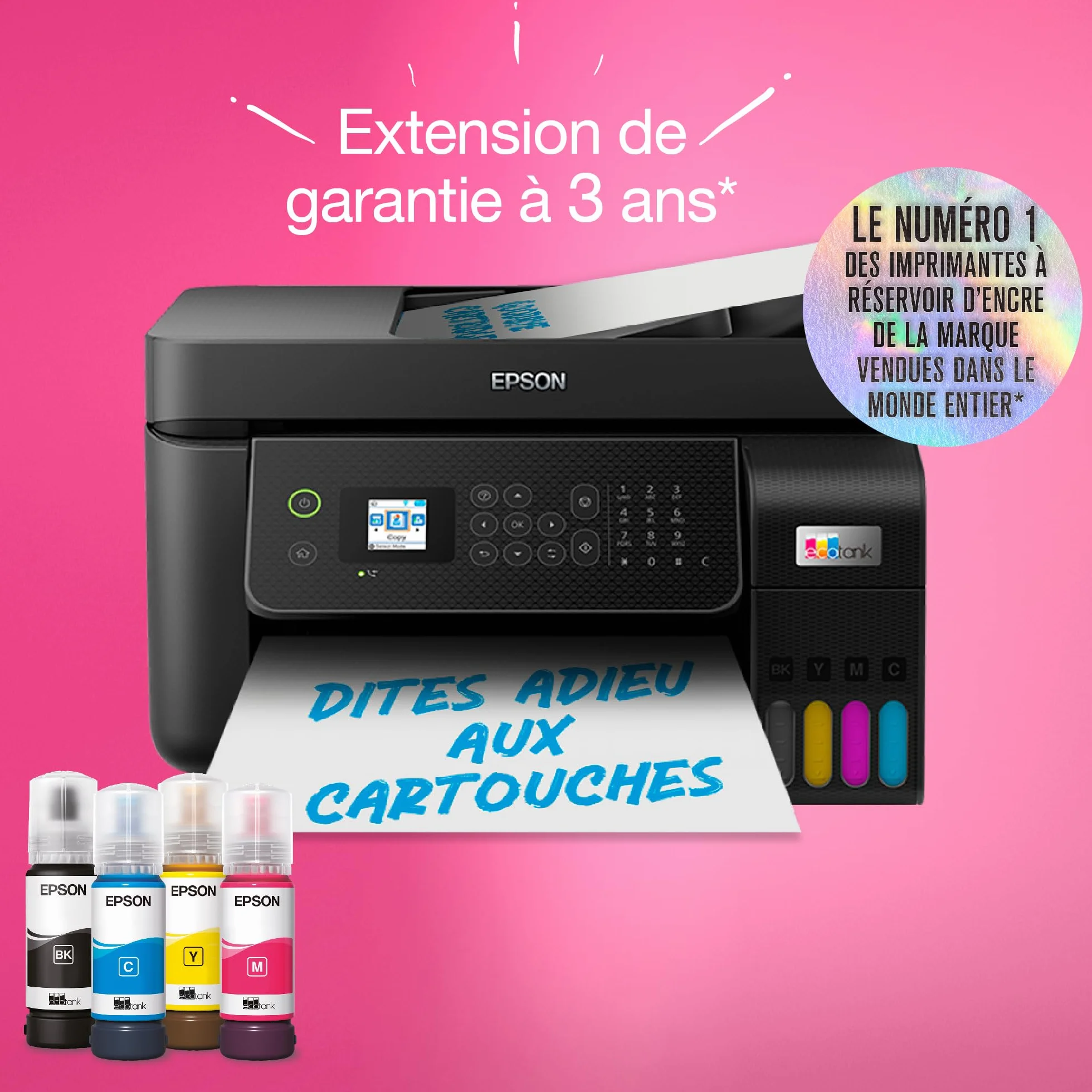 Imprimante multifonction A4 Wi-Fi EcoTank ET-4800 avec réservoirs d'encre et 3 ans d'encre inclus