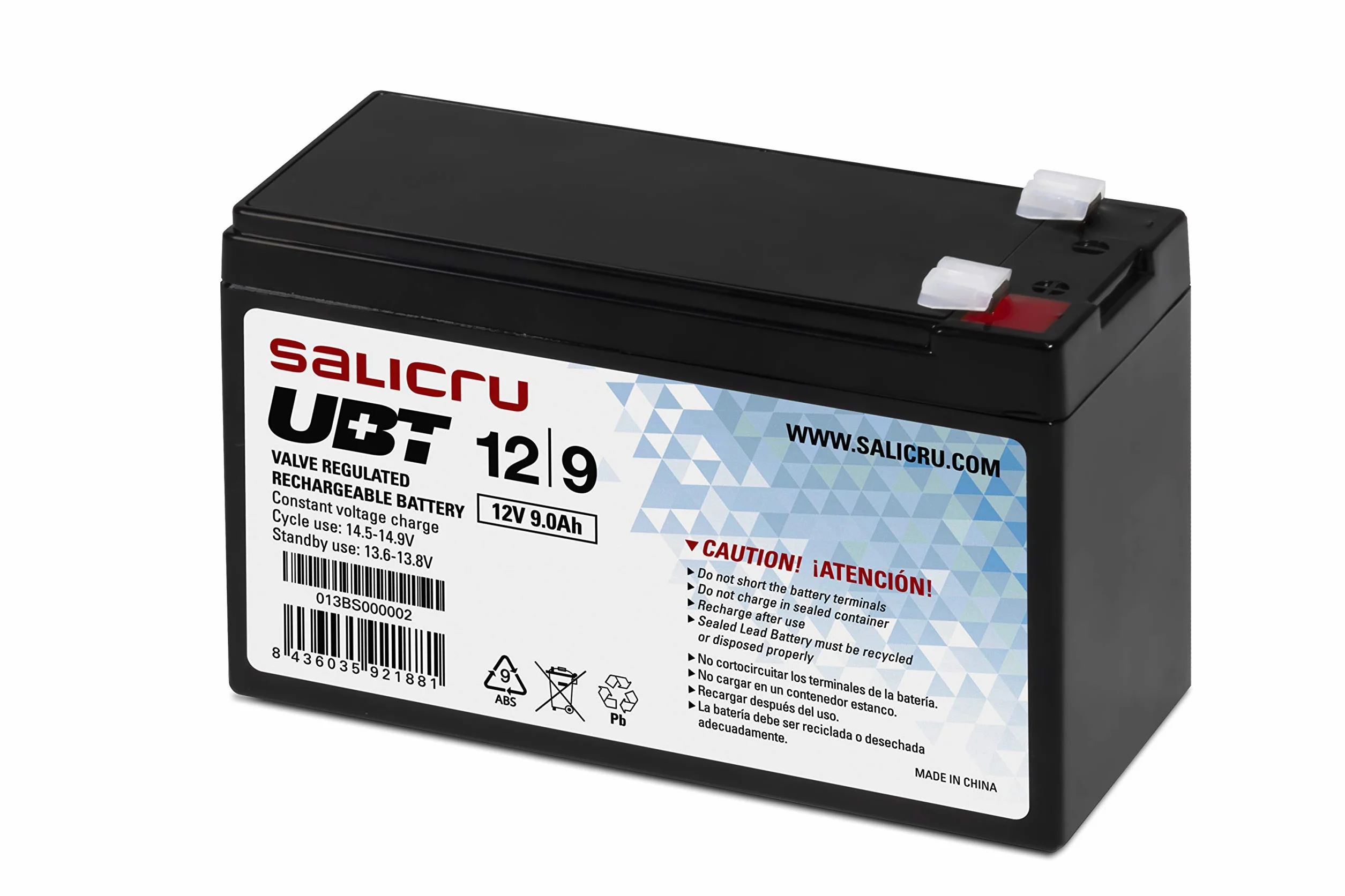 Salicru Batterie UBT 12V 9Ah AGM Rechargeable