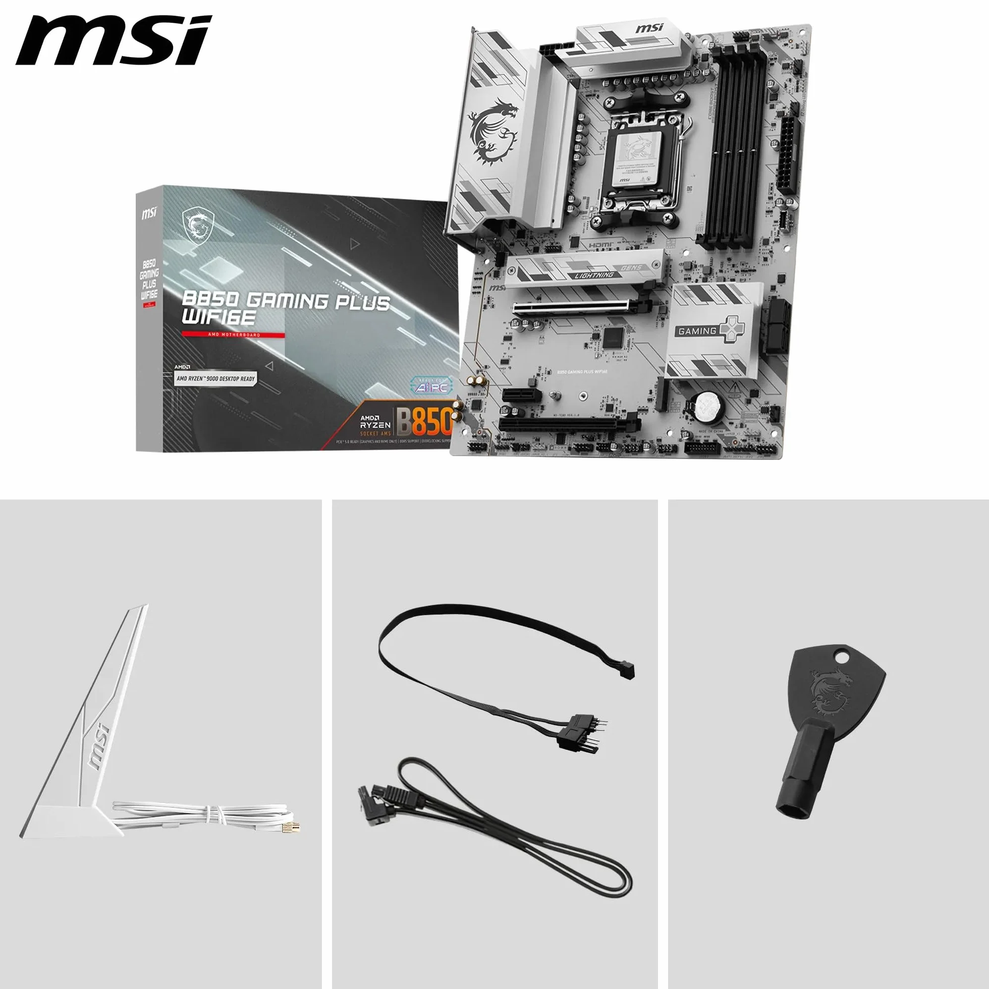 MSI B850 Gaming Plus WIFI6E Carte mère ATX pour AMD Ryzen 9000/8000/7000 AM5 DDR5 PCIe 4.0 M.2 Gen5 Wi-Fi 6E 2.5G LAN