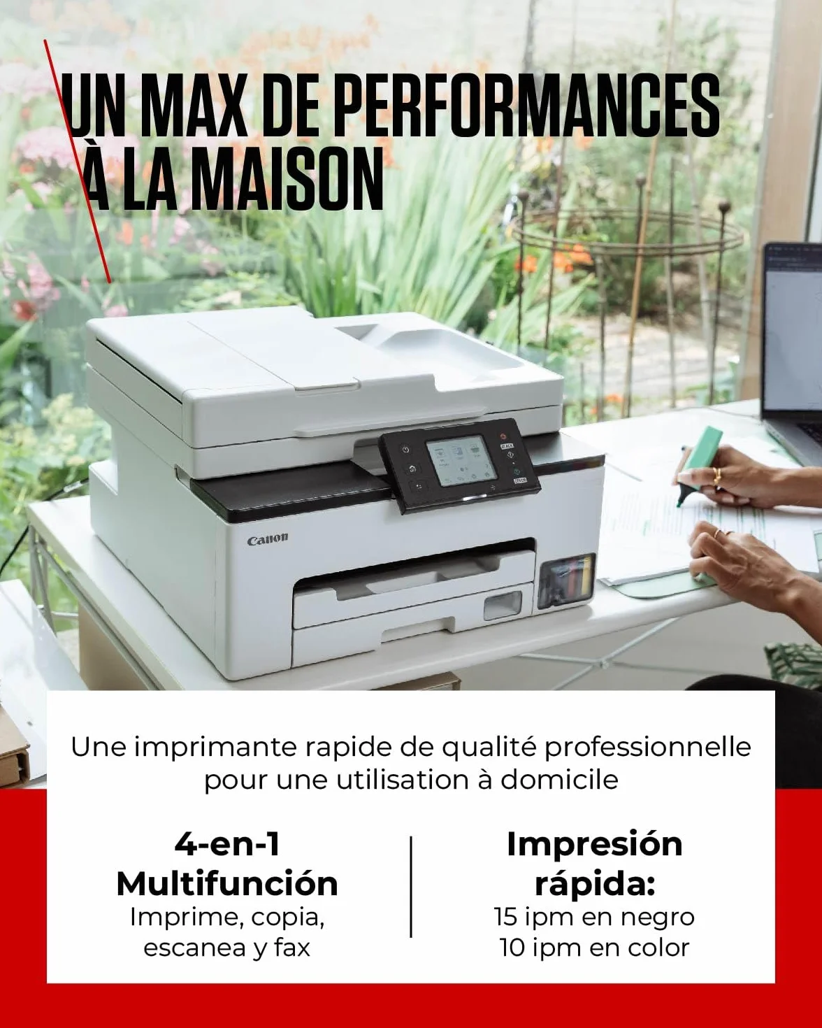 Canon MAXIFY GX2050 Imprimante A4 Couleur Jet d'encre MegaTant Tout-en-Un sans Fil Wi-Fi Ethernet USB