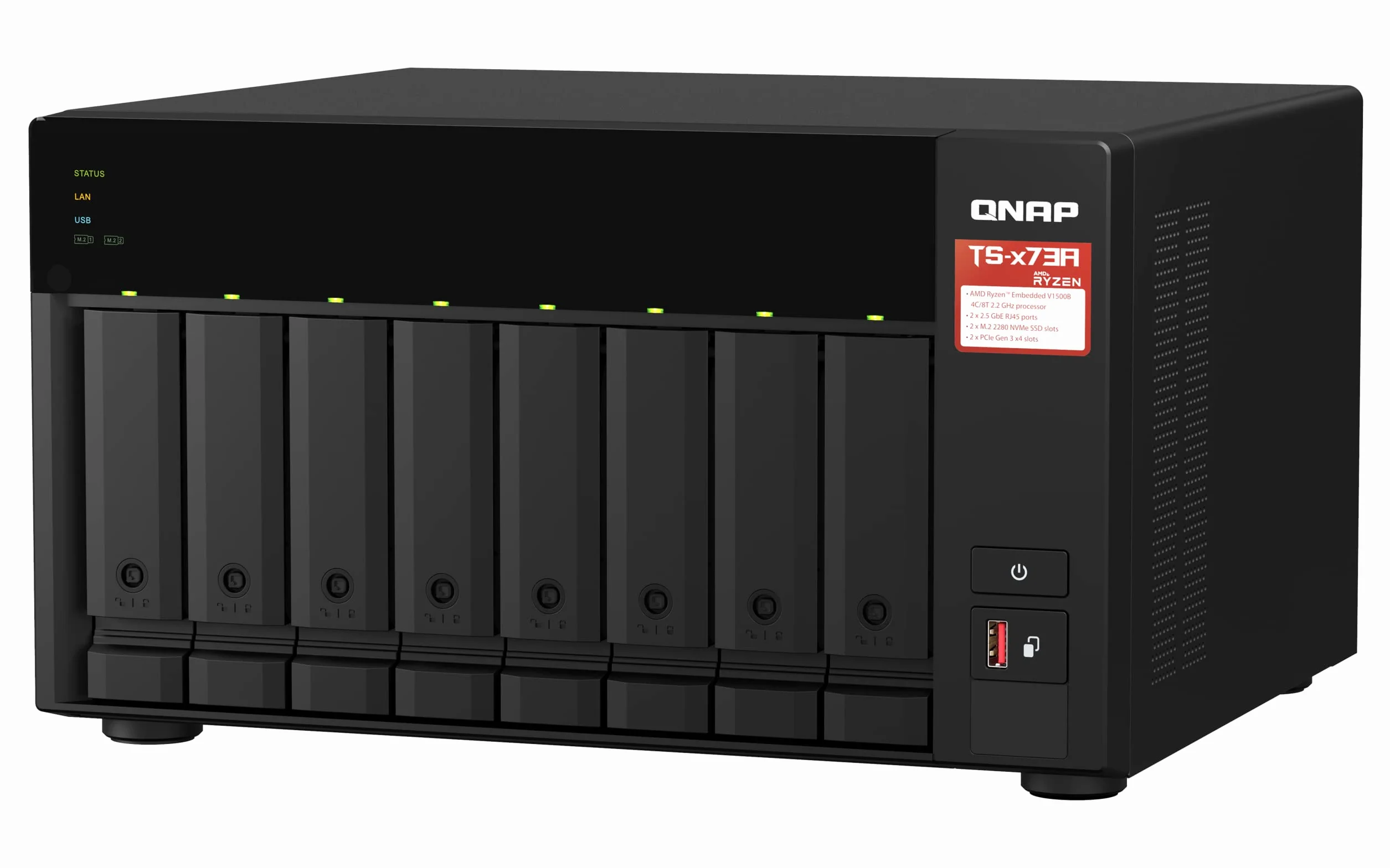 QNAP TS-873A-8G Serveur de Stockage NAS Tower Ethernet/LAN Noir V1500B